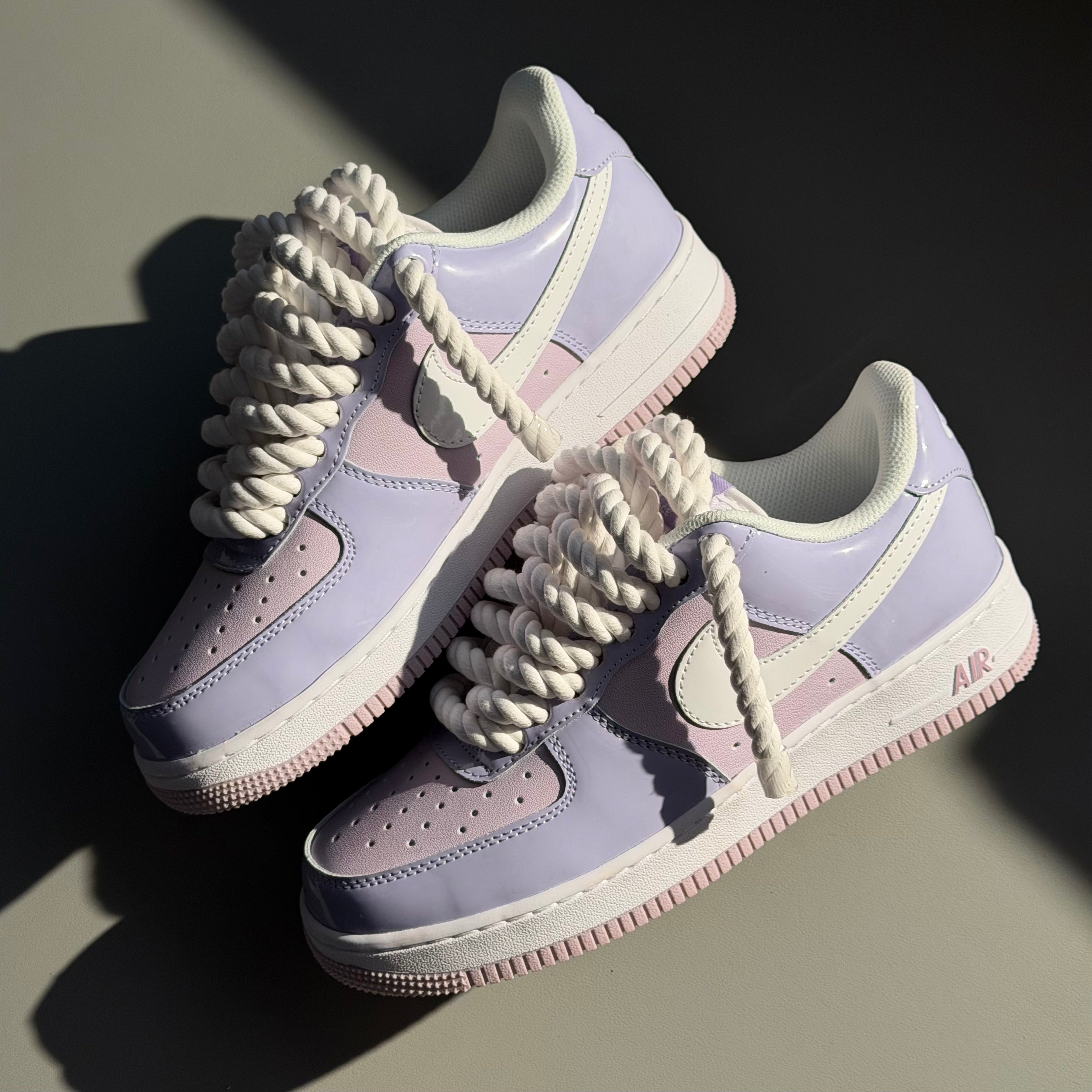Nike Air Force 1 Patent Lavender "Rope Laces White" V1