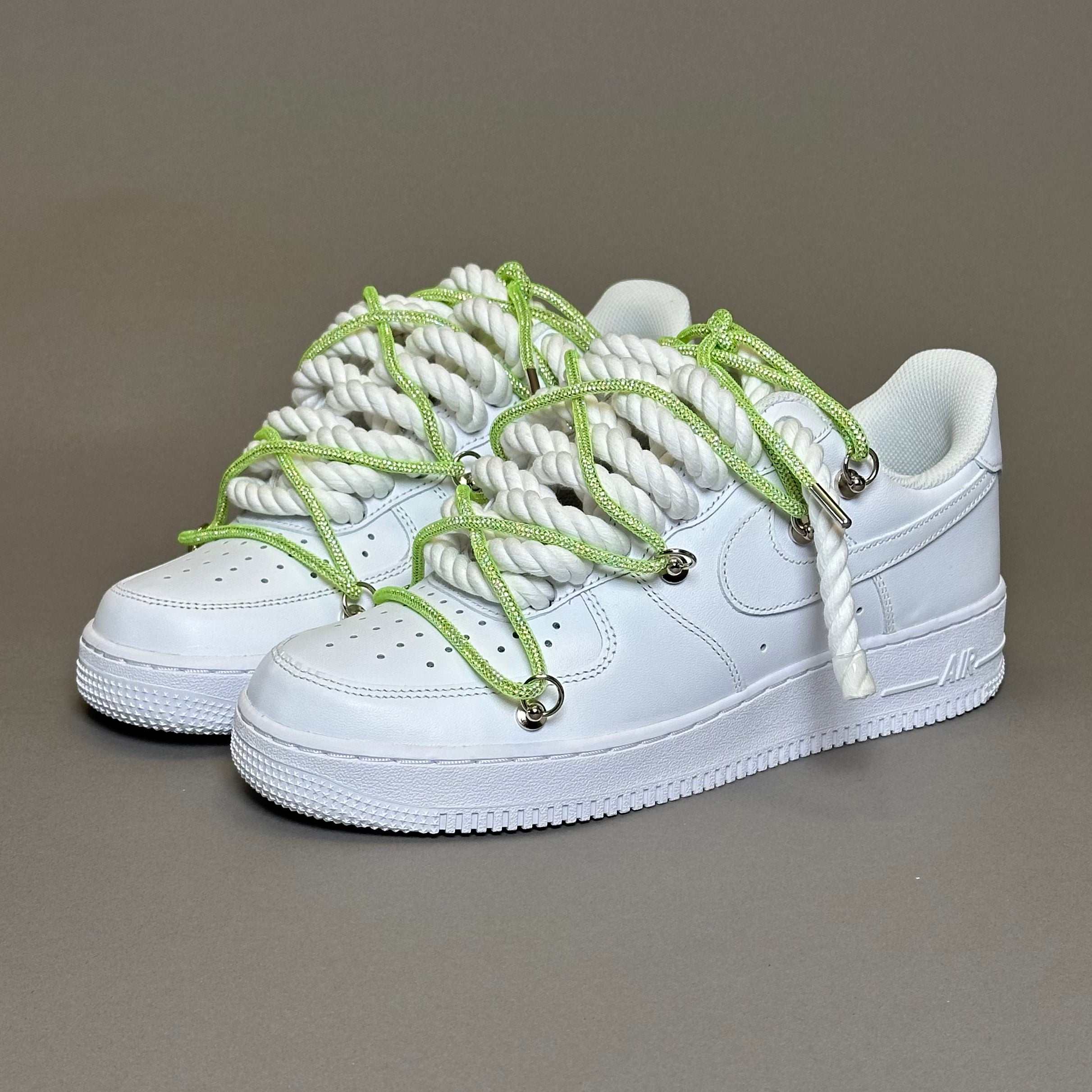 Nike Air Force 1 “Rope Laces White” Triple Swarovski Green V1