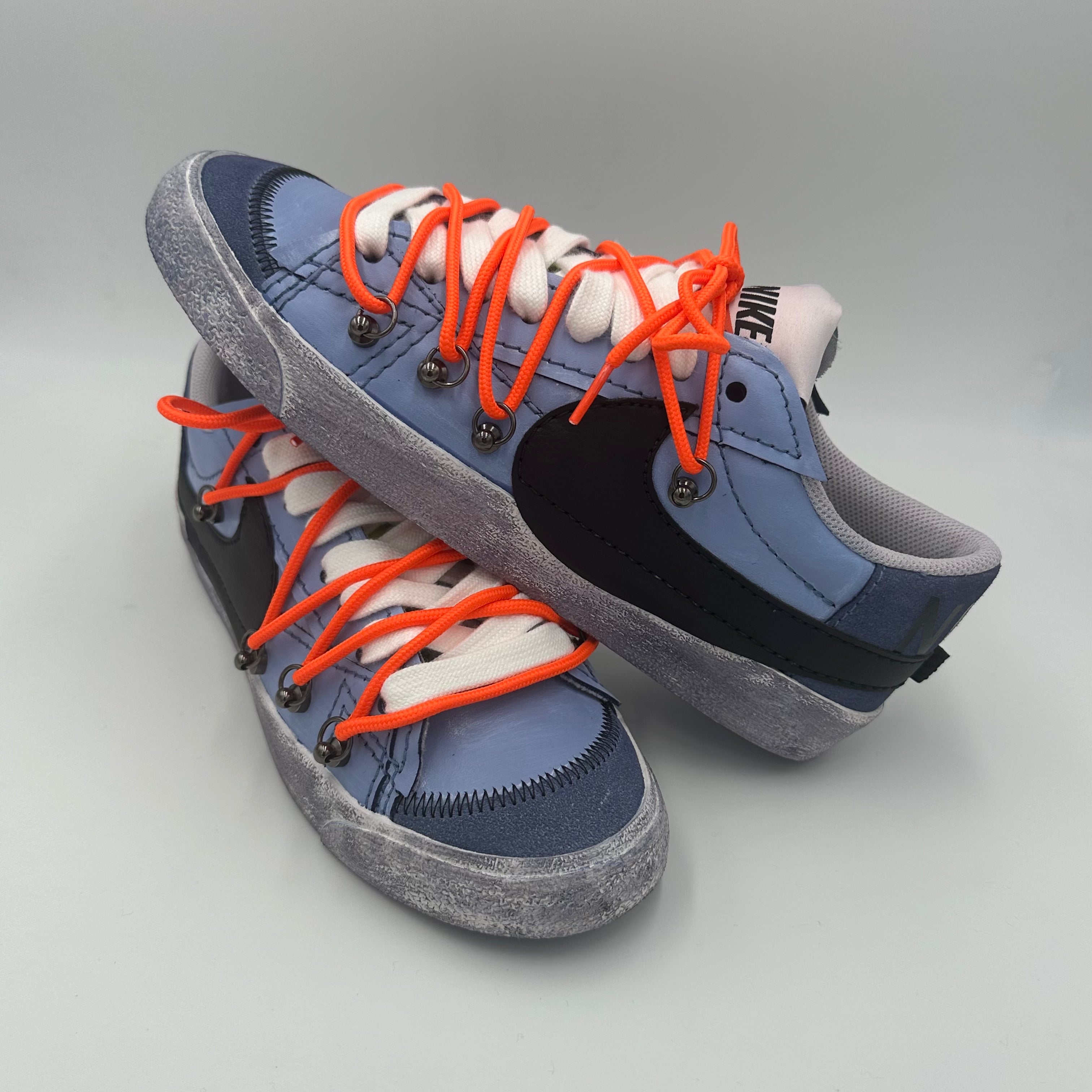 Nike Blazer Low '77 Jumbo Denim Blue White “Over Laces Orange” - EV8 Style