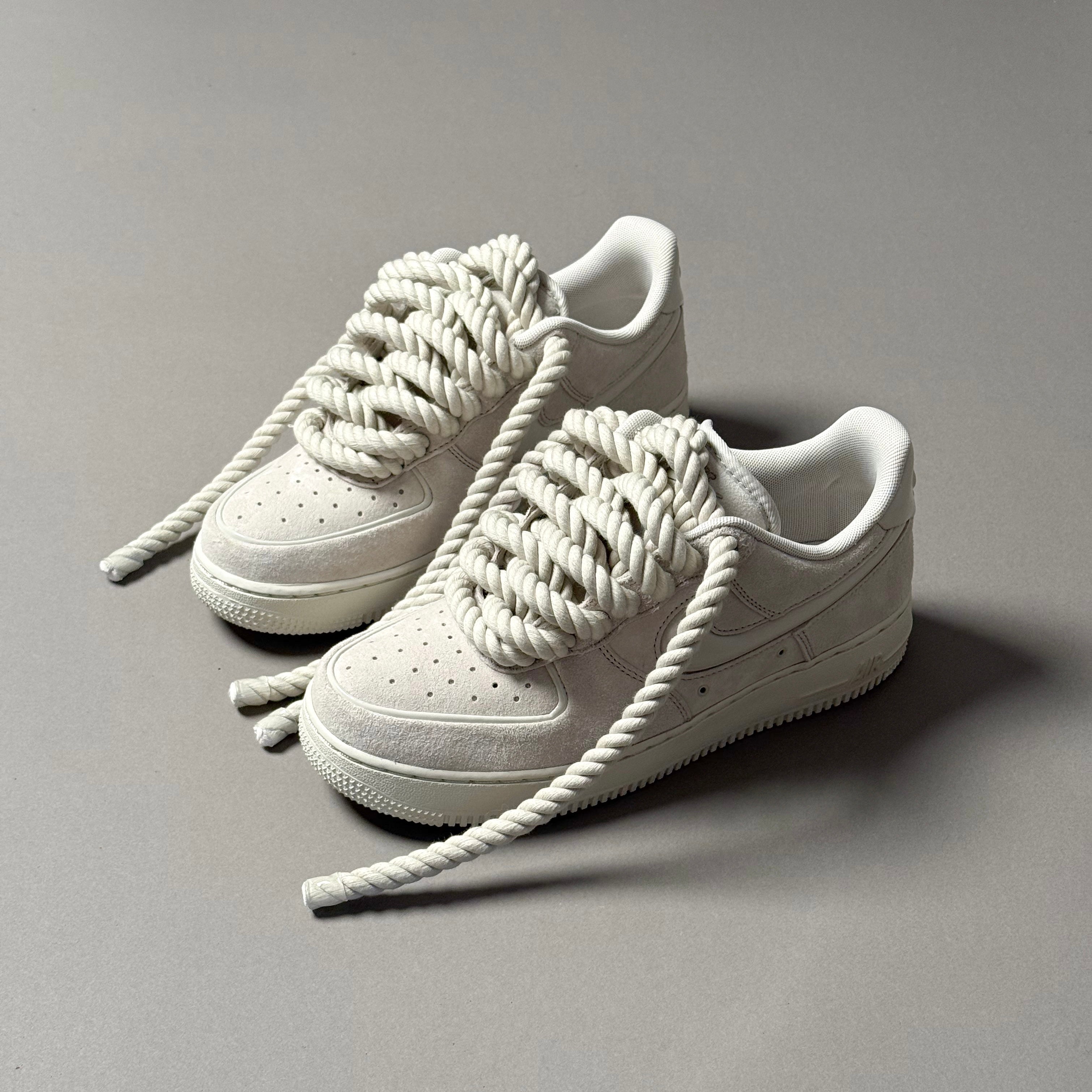 Nike Air Force 1 Bone Suede "Rope Laces" V2