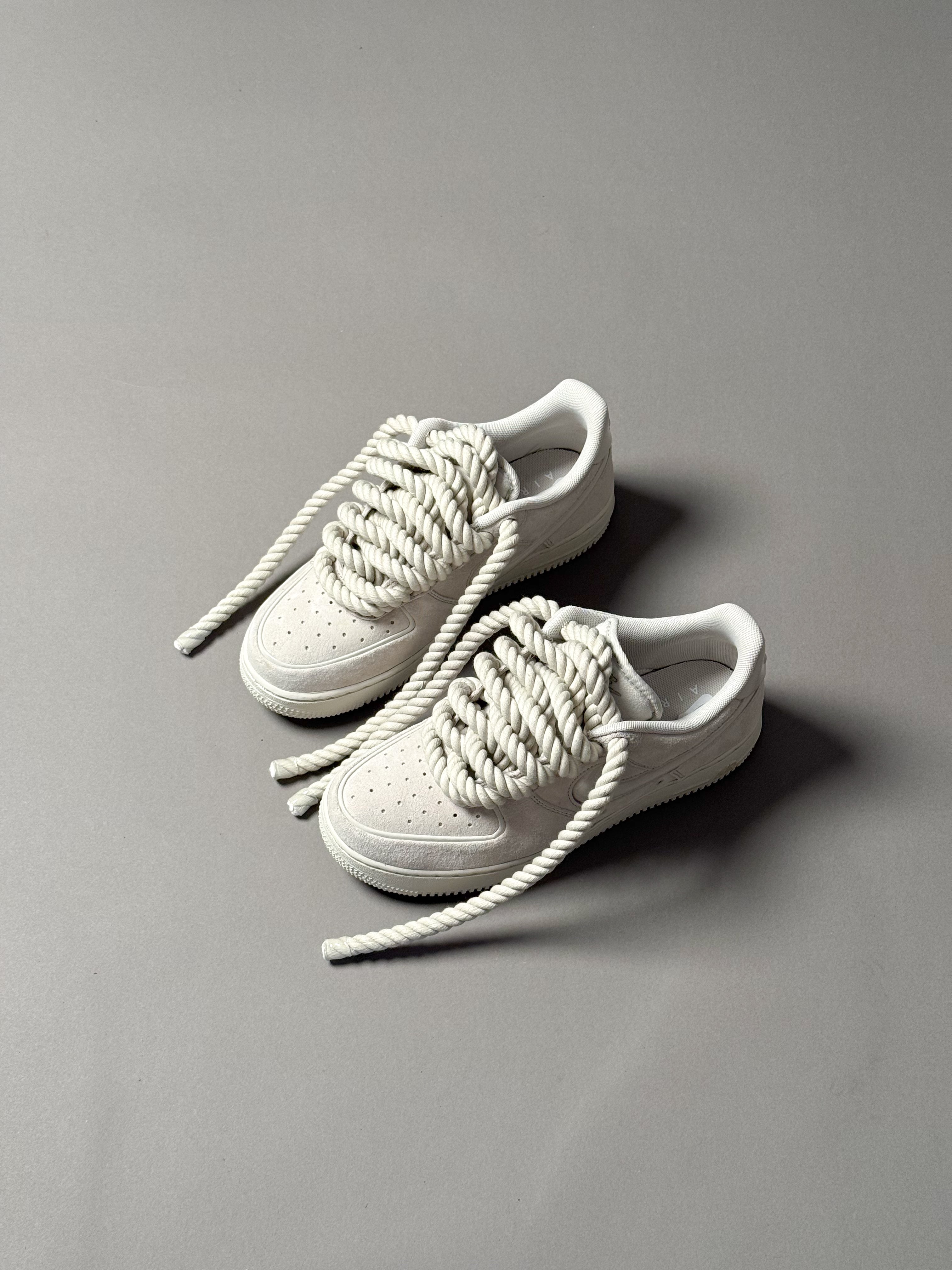 Nike Air Force 1 Bone Suede "Rope Laces" V1