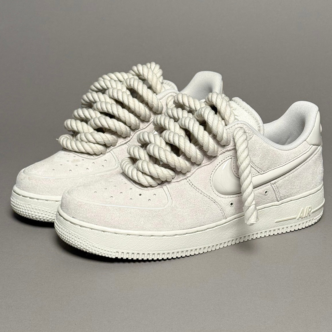 Nike Air Force 1 Bone Suede "Rope Laces" V1