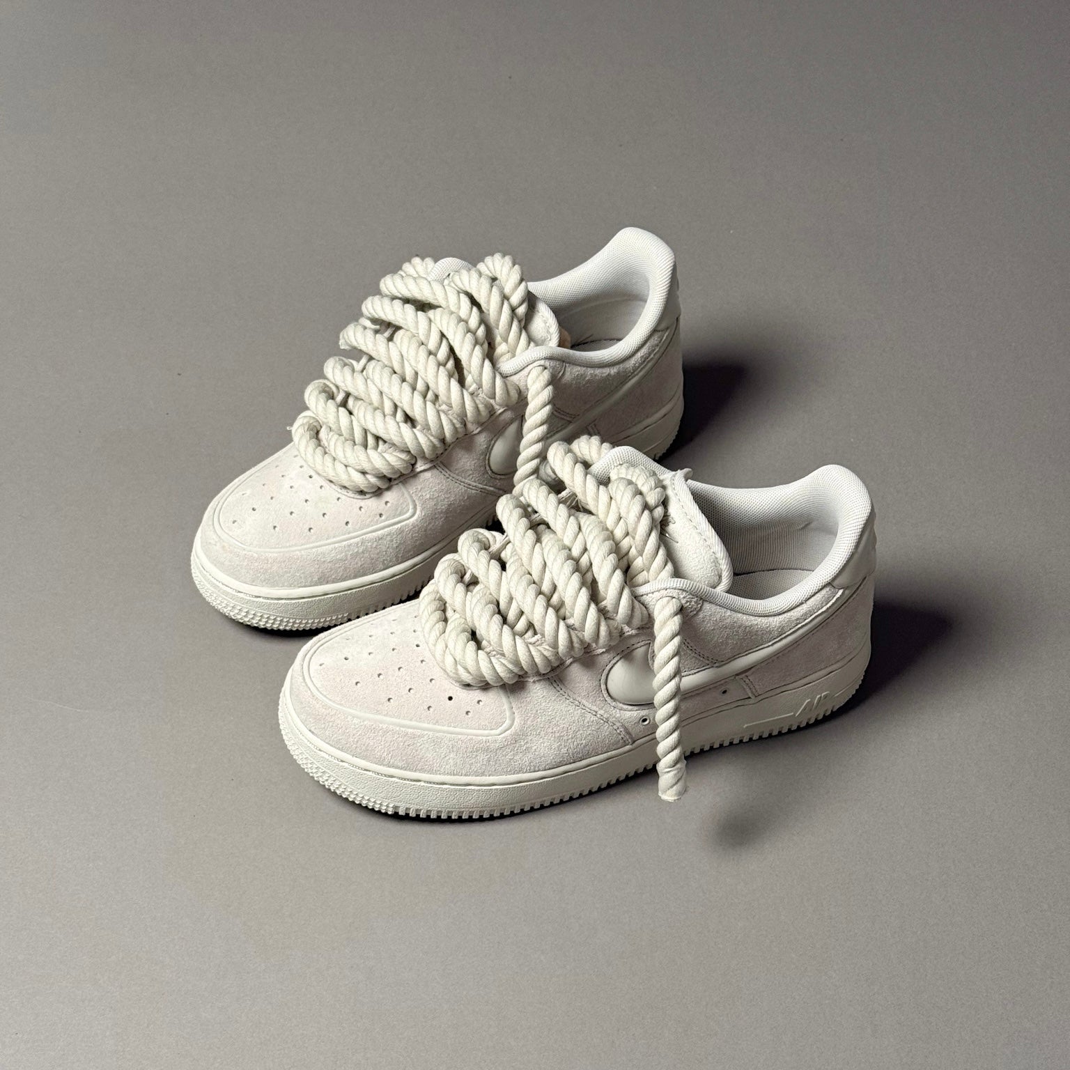 Nike Air Force 1 Bone Suede "Rope Laces" V1