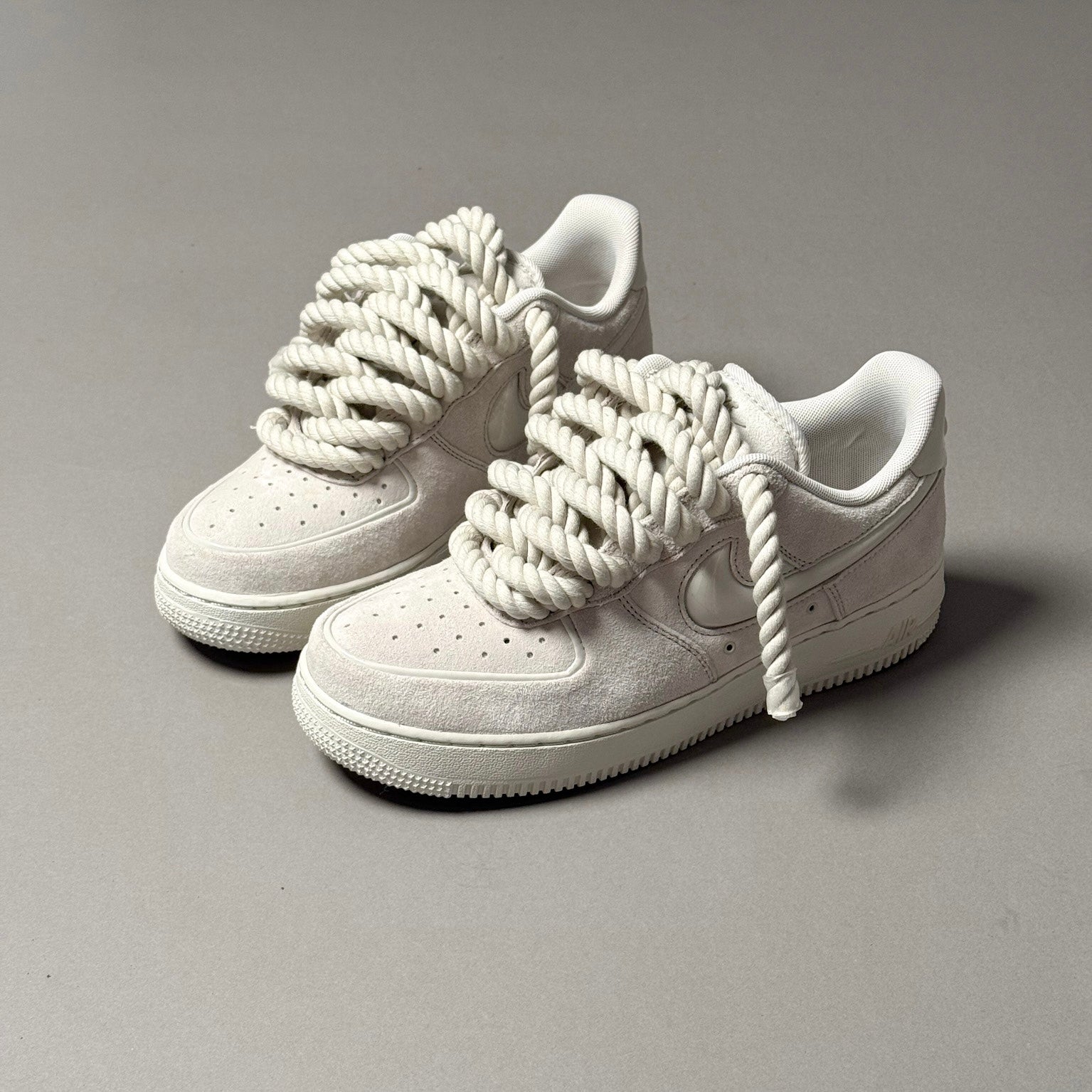 Nike Air Force 1 Bone Suede "Rope Laces" V1