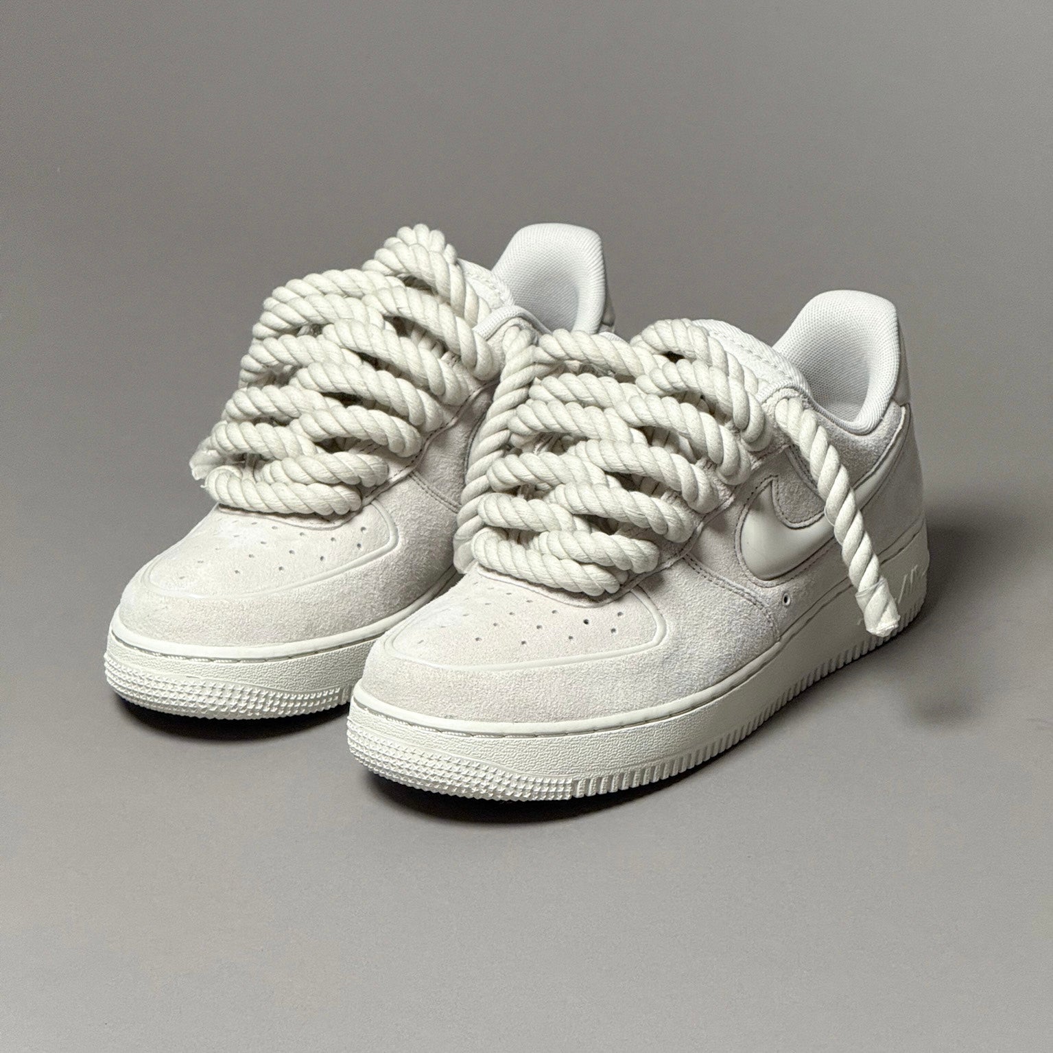Nike Air Force 1 Bone Suede "Rope Laces" V1
