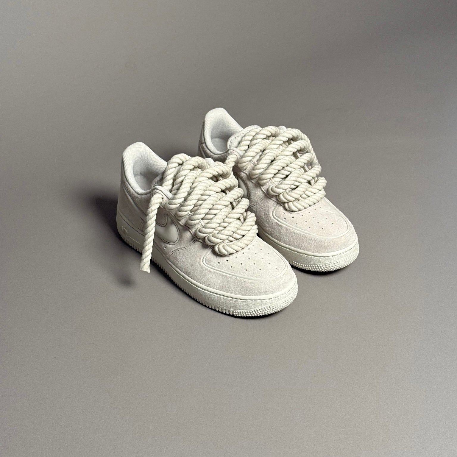Nike Air Force 1 Bone Suede "Rope Laces" V1