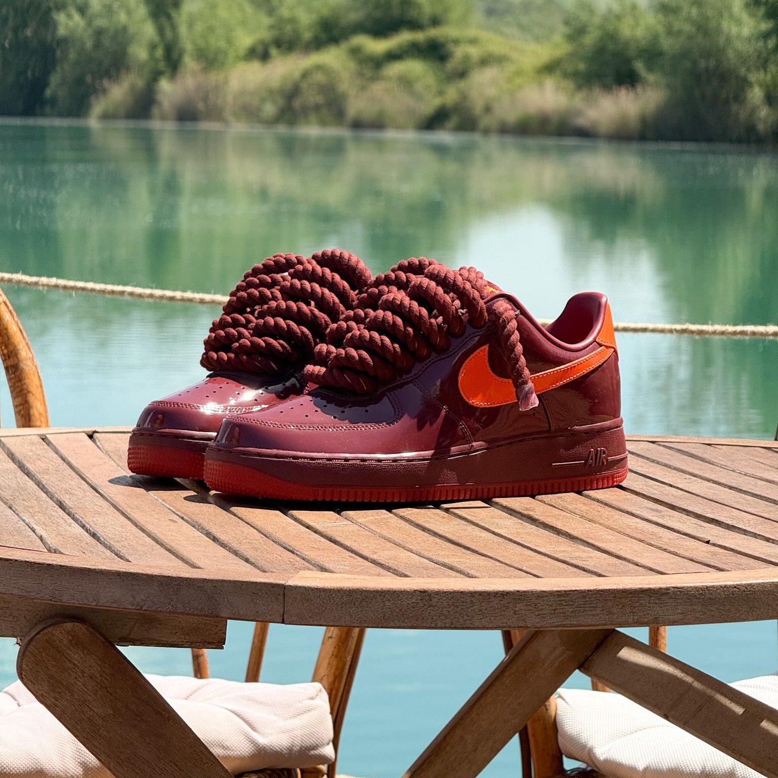 Nike Air Force 1 Patent Sunset "Rope Laces" V1