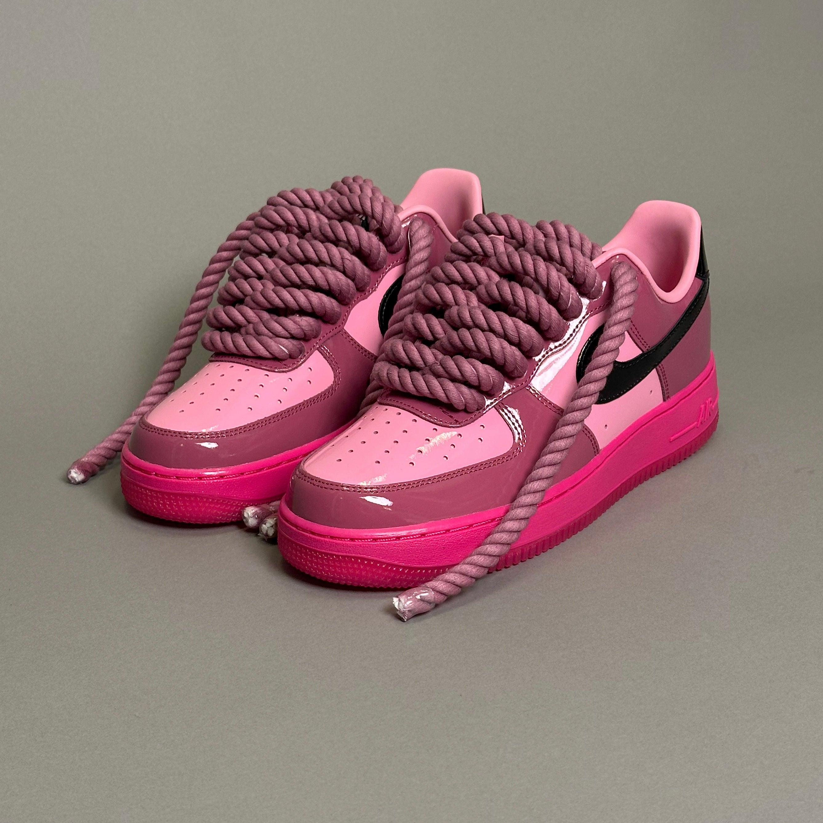 Nike Air Force 1 Patent Fucsia "Rope Laces" V2