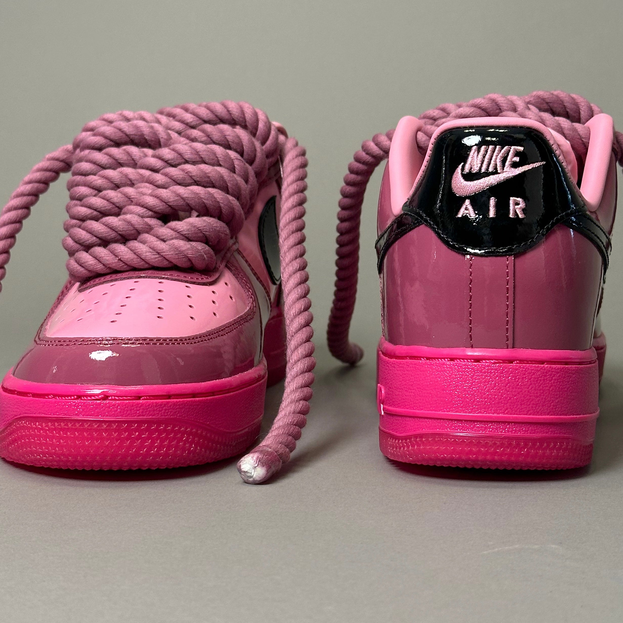 Nike Air Force 1 Patent Fucsia "Rope Laces" V2