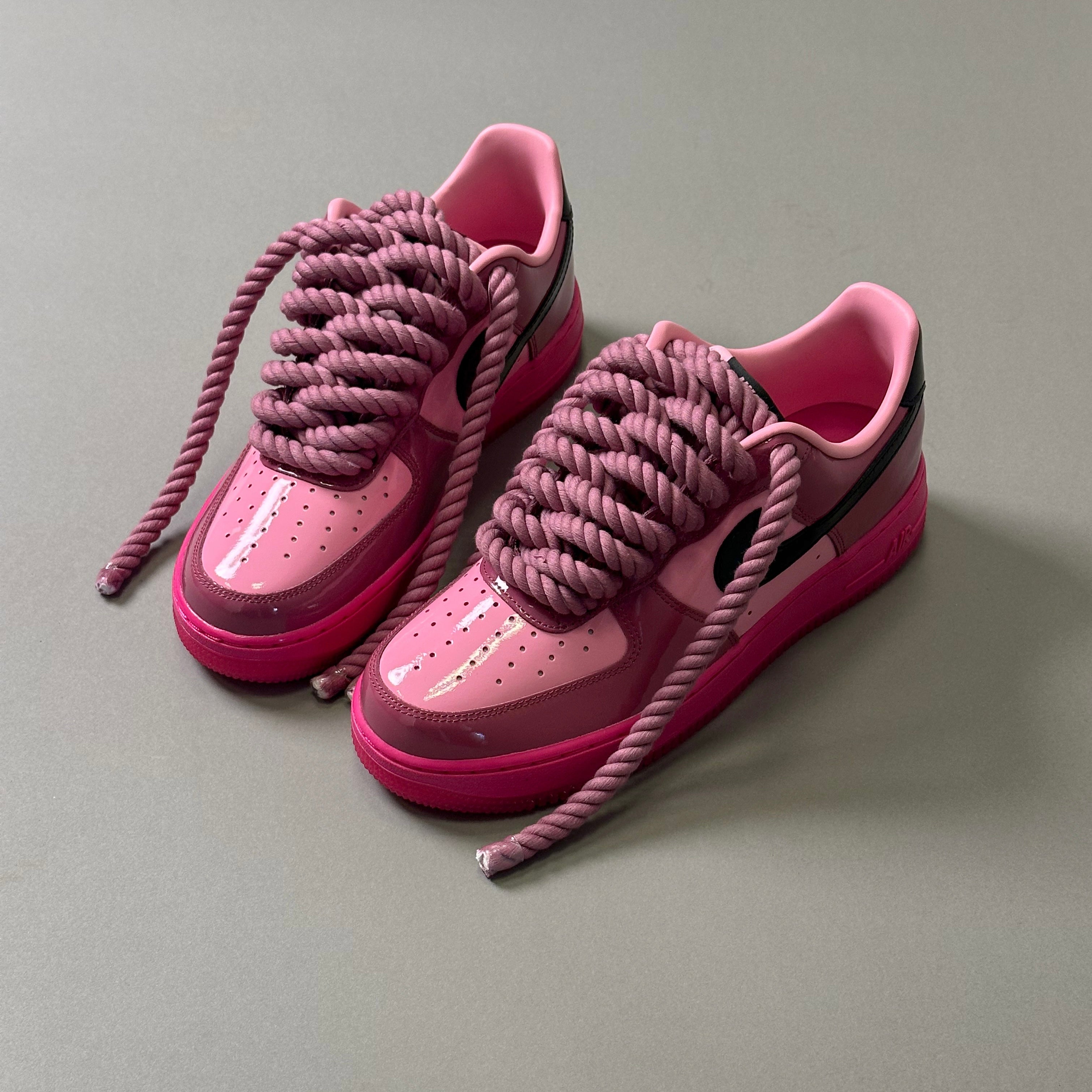 Nike Air Force 1 Patent Fucsia "Rope Laces" V2