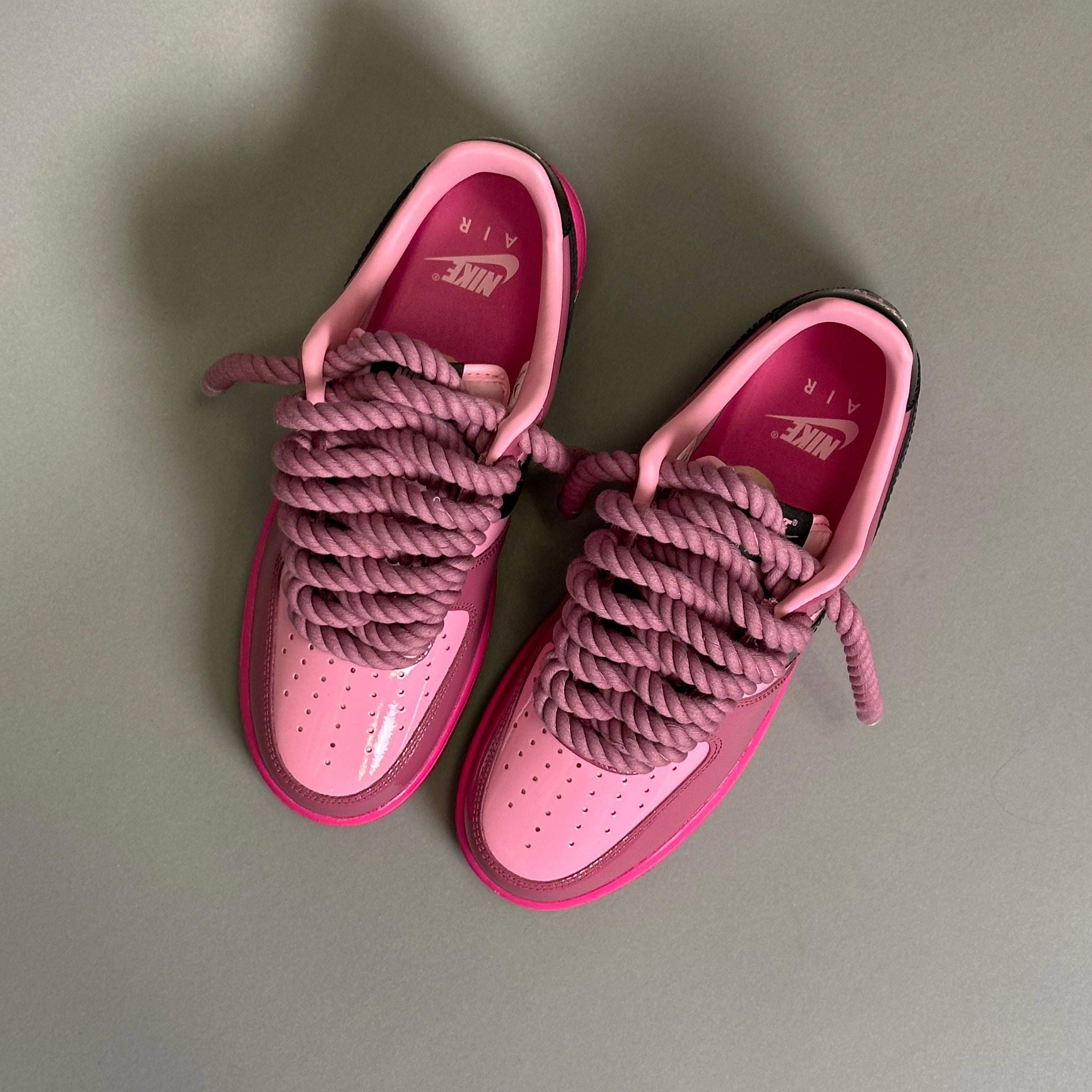 Nike Air Force 1 Patent Fucsia "Rope Laces" V1