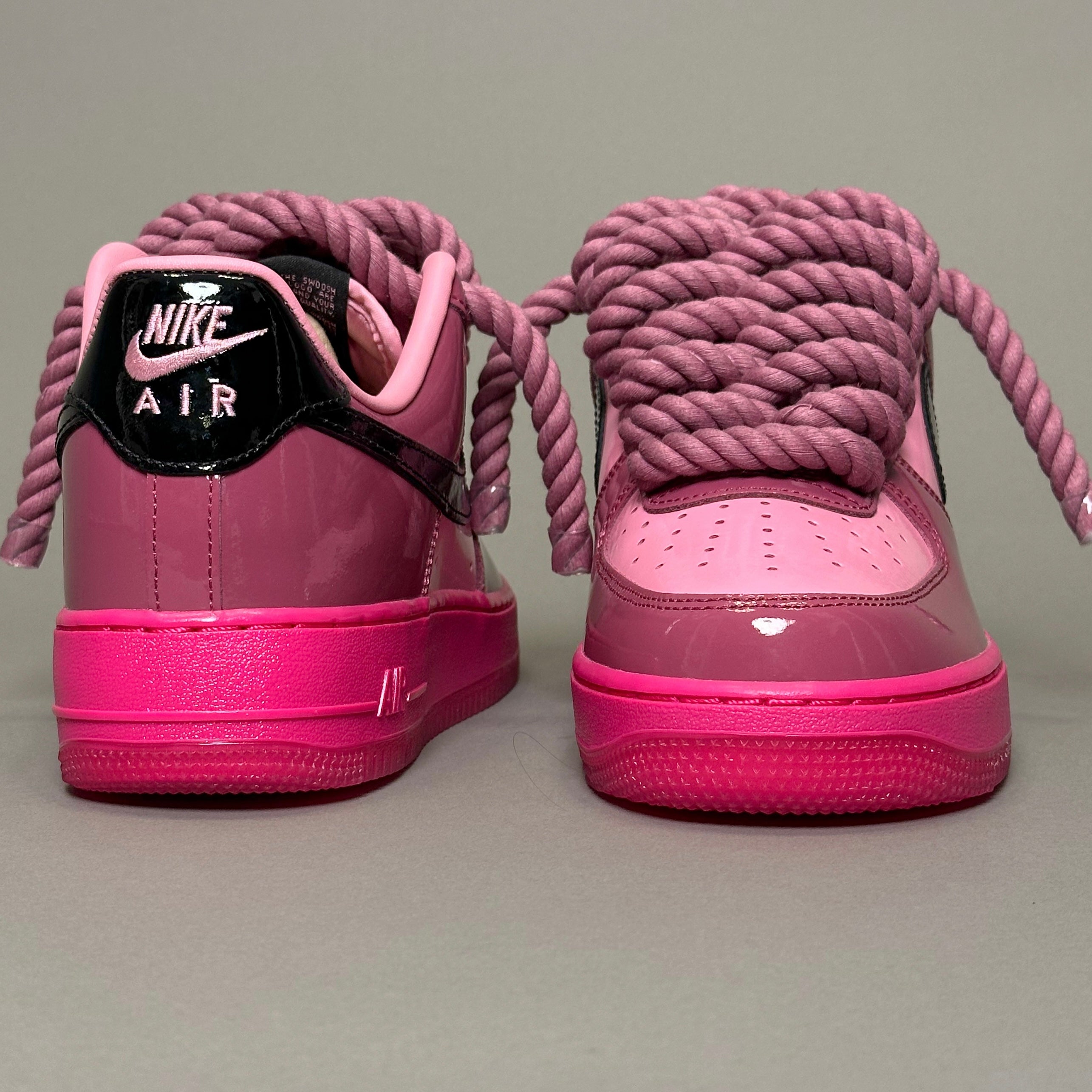 Nike Air Force 1 Patent Fucsia "Rope Laces" V1