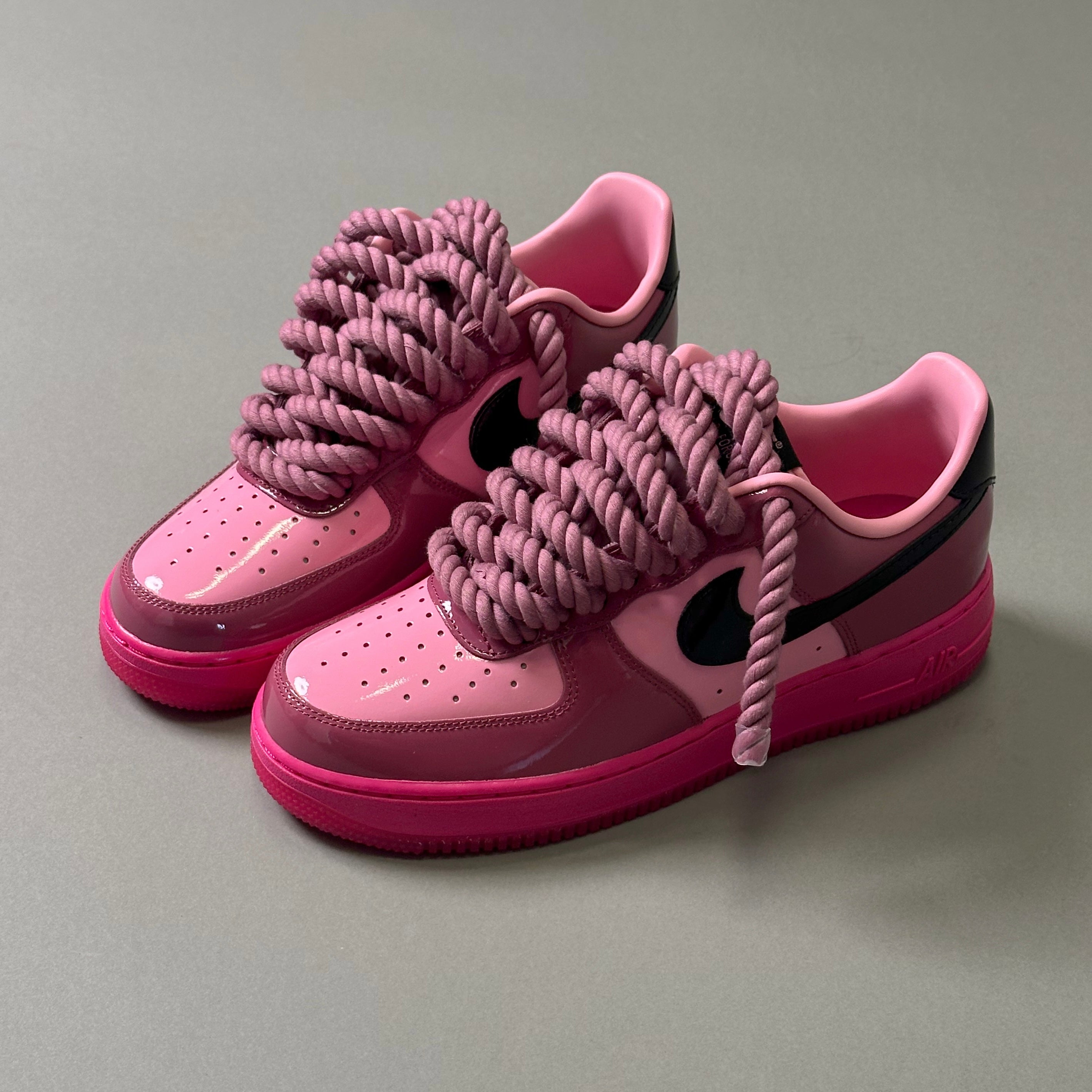 Nike Air Force 1 Patent Fucsia "Rope Laces" V1