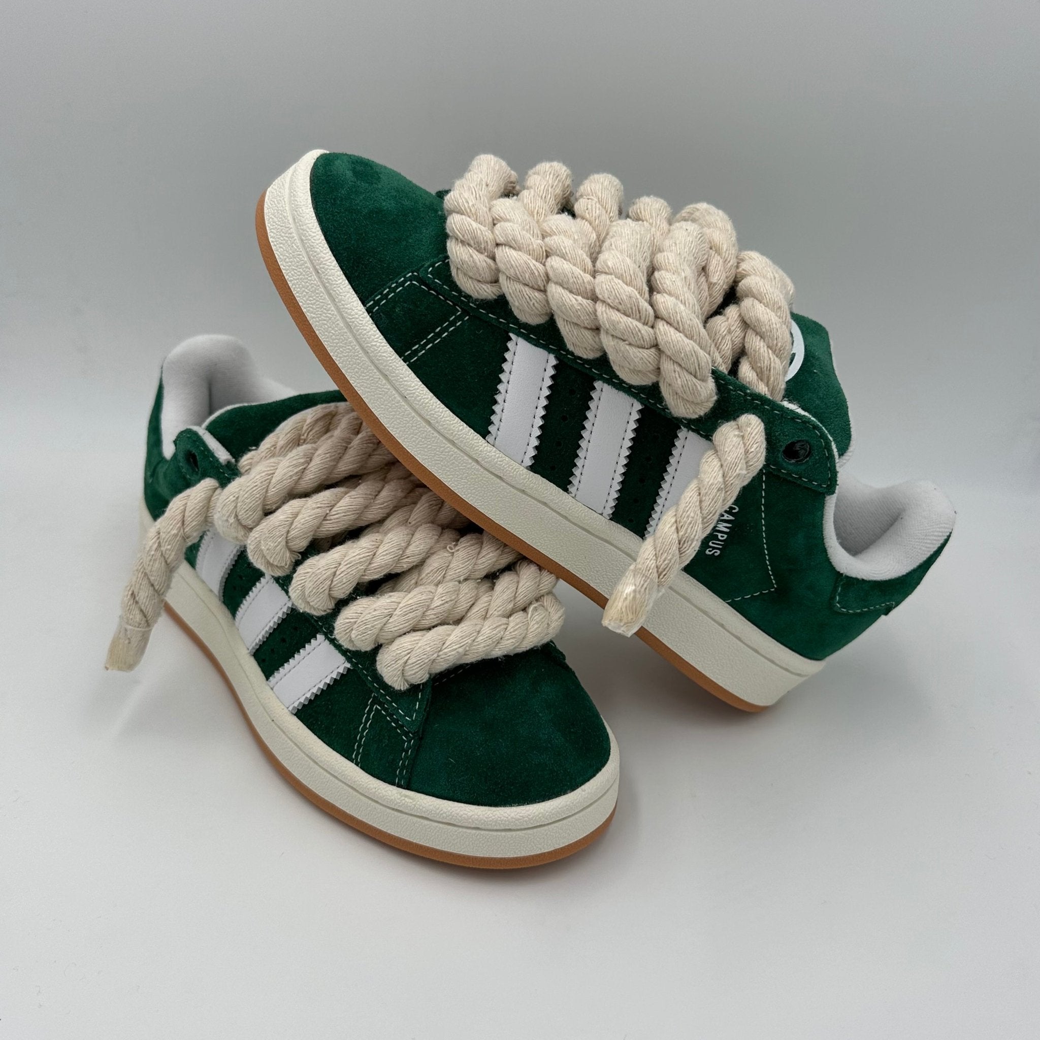 Adidas Campus 00s Green "Rope Laces" Cream - EV8 Style