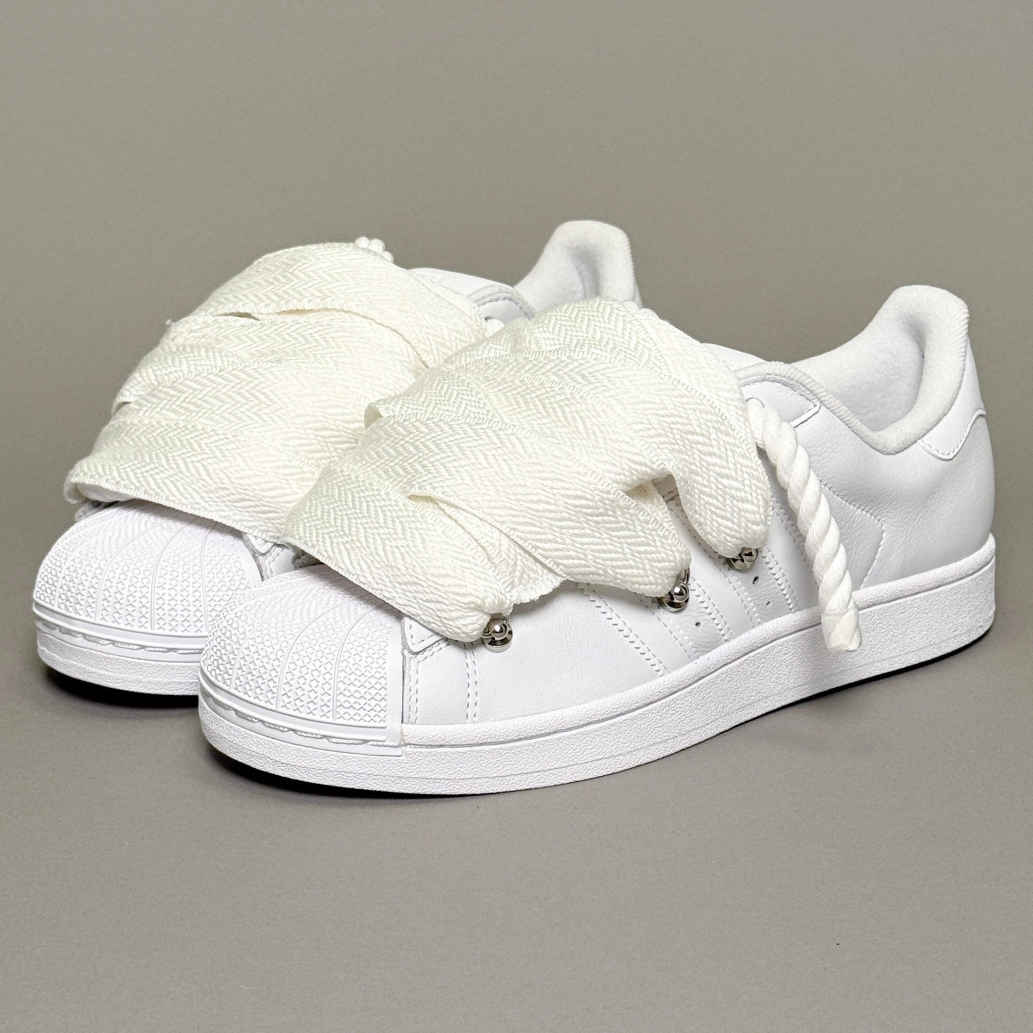 Adidas SuperStar White "Lanvin Rope Laces" - EV8 Style