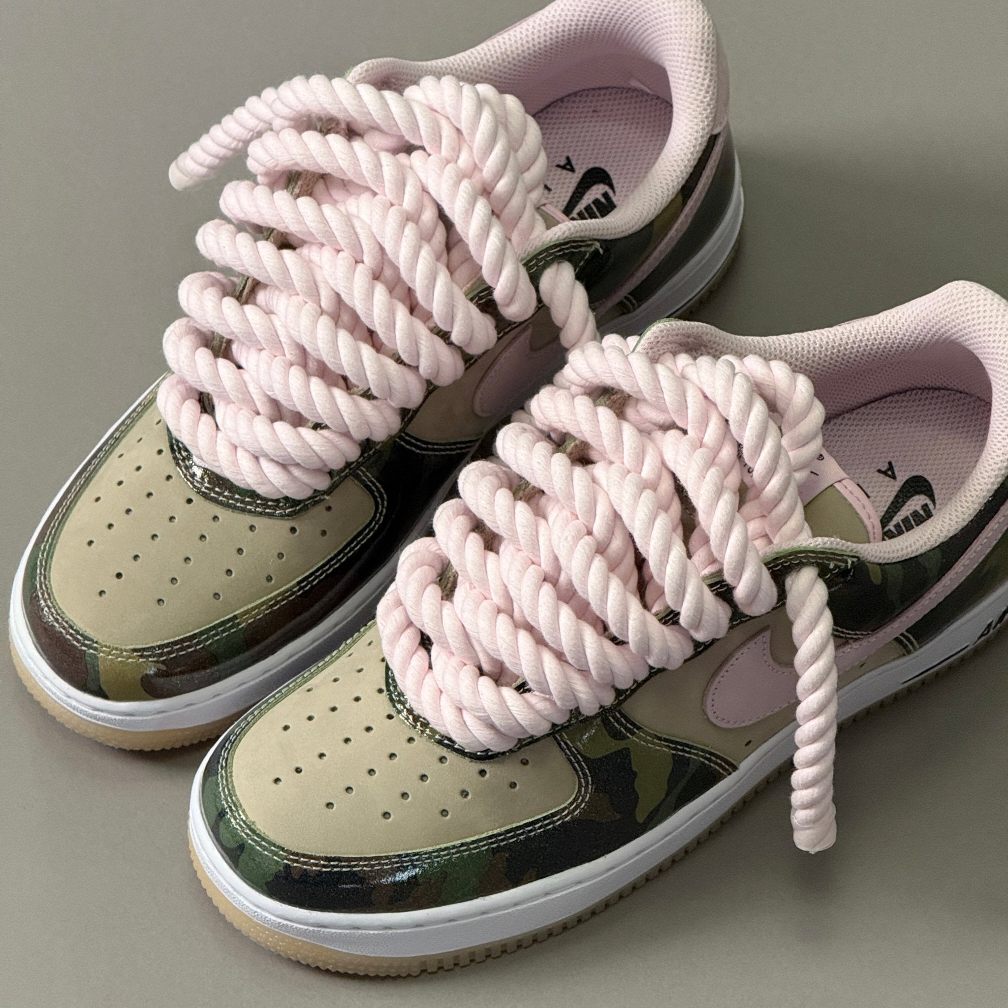 Nike Air Force 1 Military Camo "Rope Laces Pink" V1 - EV8 Style