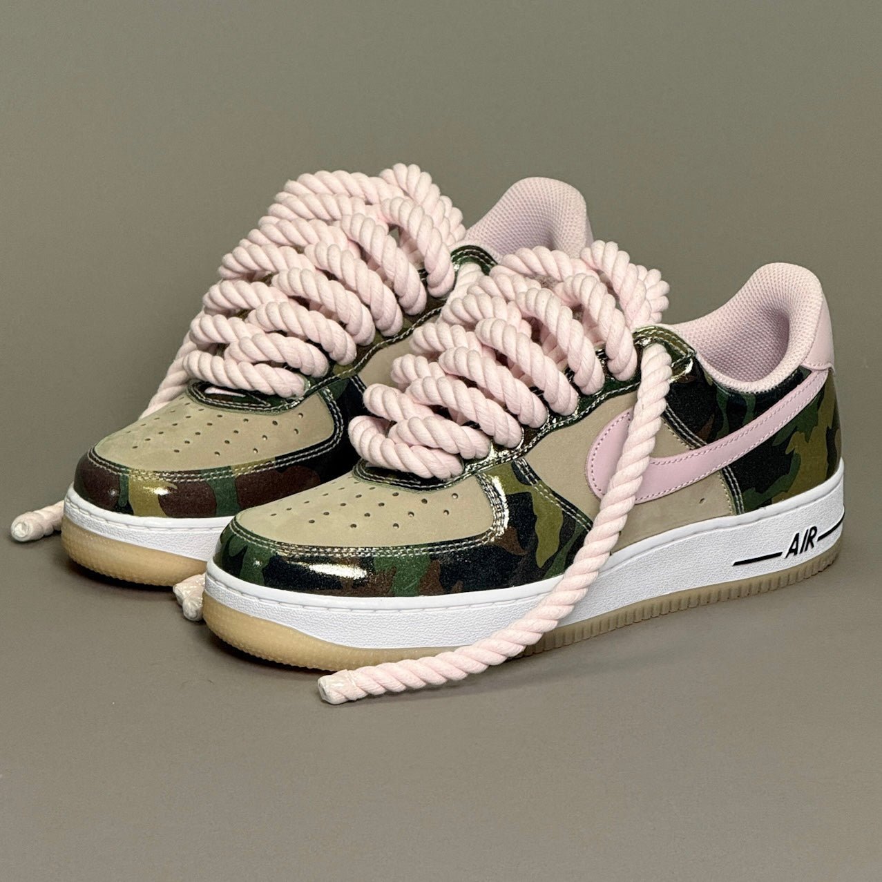Nike Air Force 1 Military Camo "Rope Laces Pink" V2 - EV8 Style