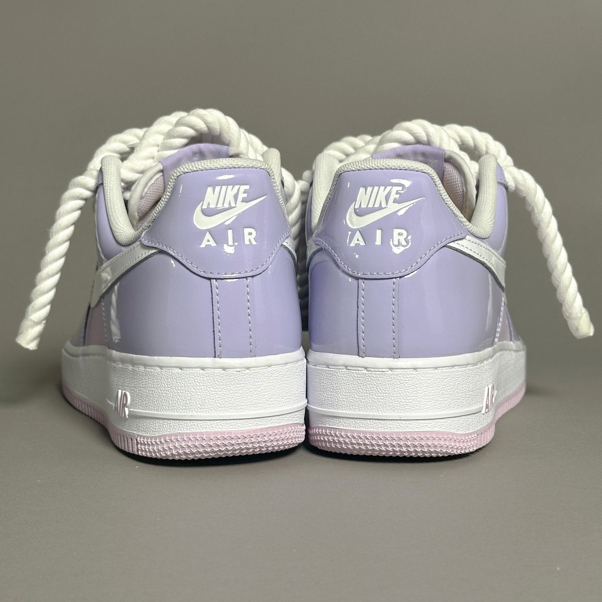 Nike Air Force 1 Patent Lavander "Rope Laces White" V1 - EV8 Style