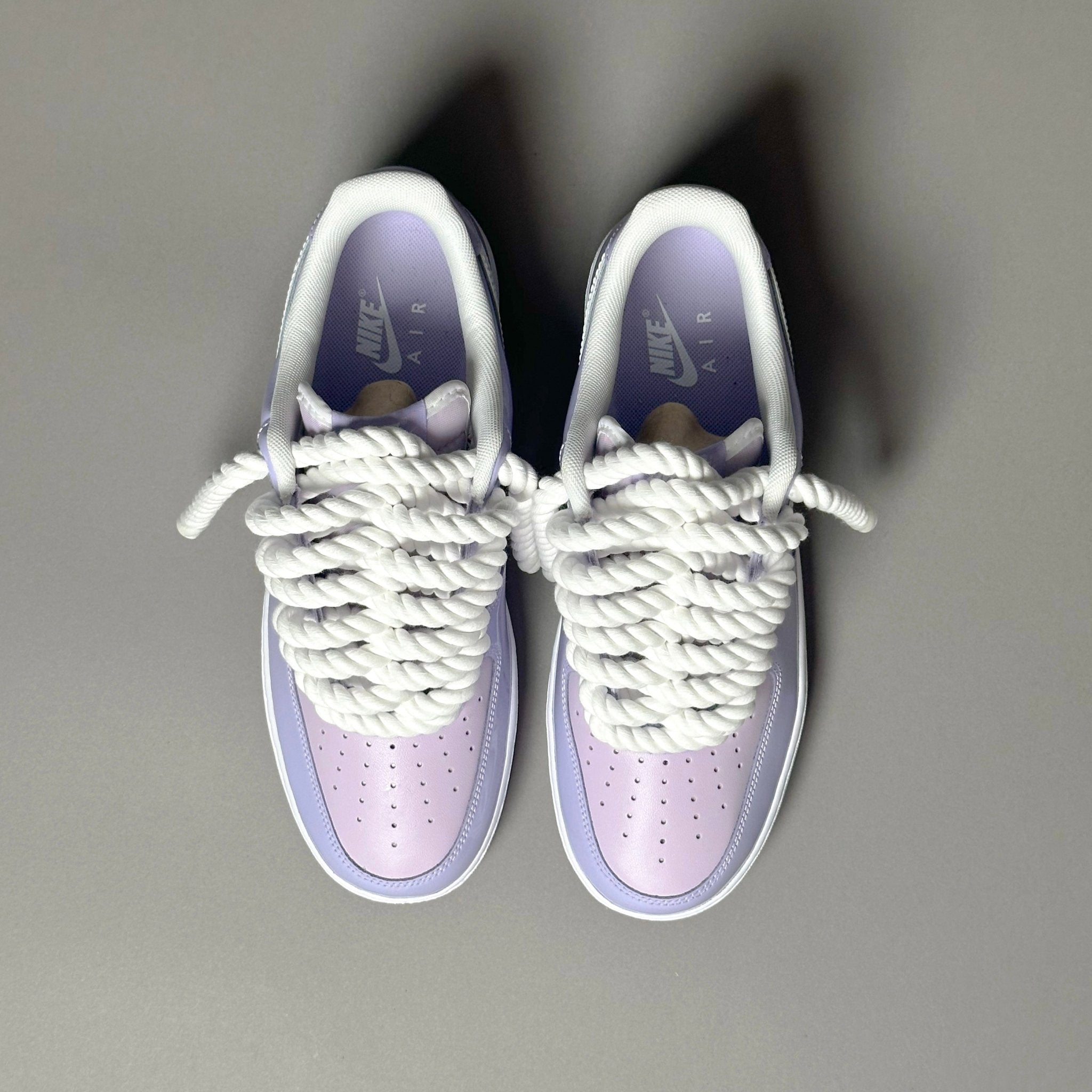 Nike Air Force 1 Patent Lavander "Rope Laces White" V1 - EV8 Style