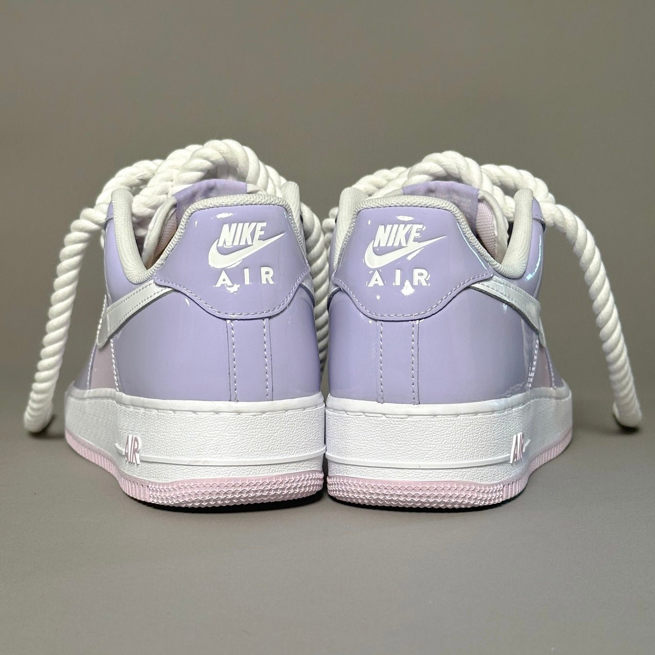Nike Air Force 1 Patent Lavander "Rope Laces White" V2 - EV8 Style
