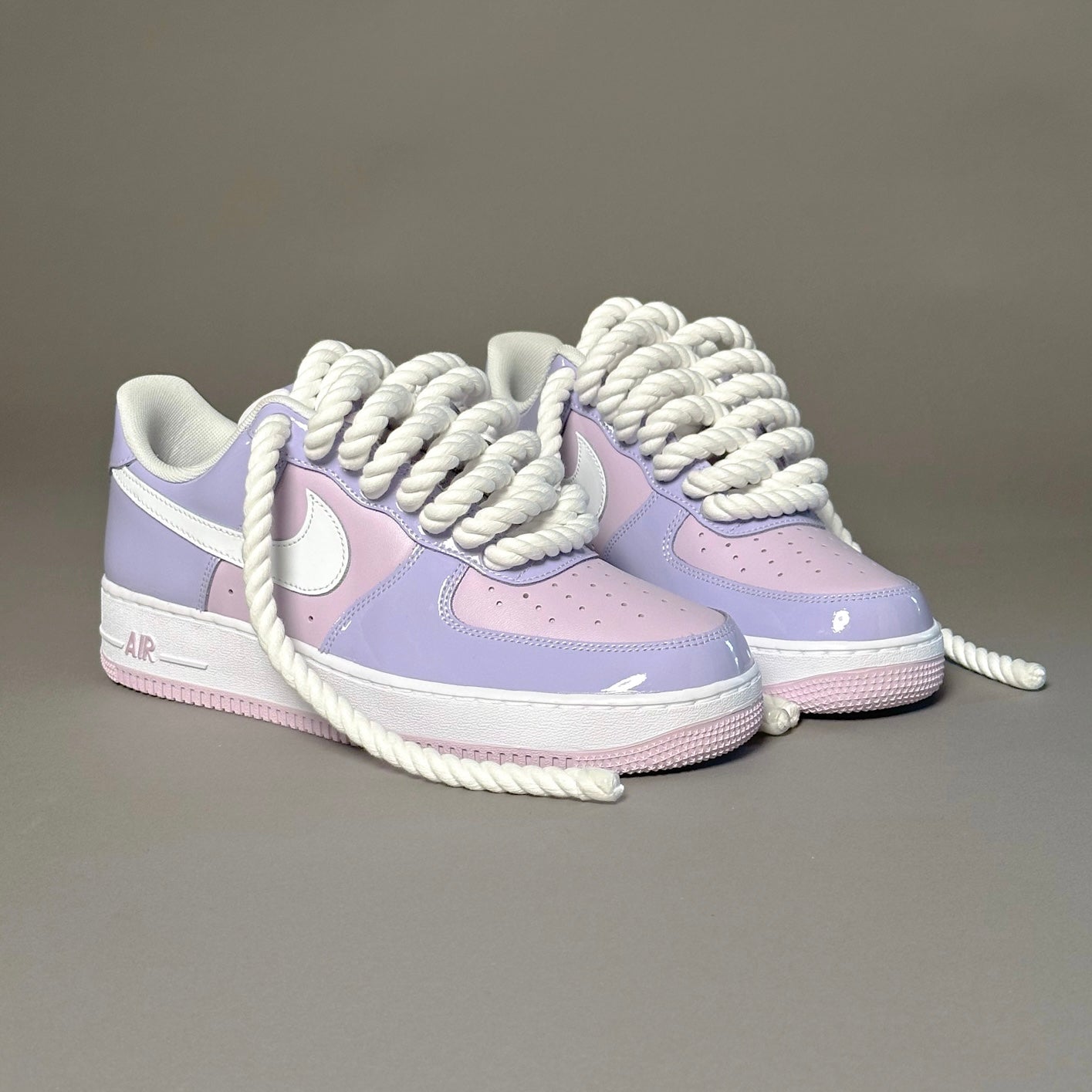 Nike Air Force 1 Patent Lavander "Rope Laces White" V2 - EV8 Style