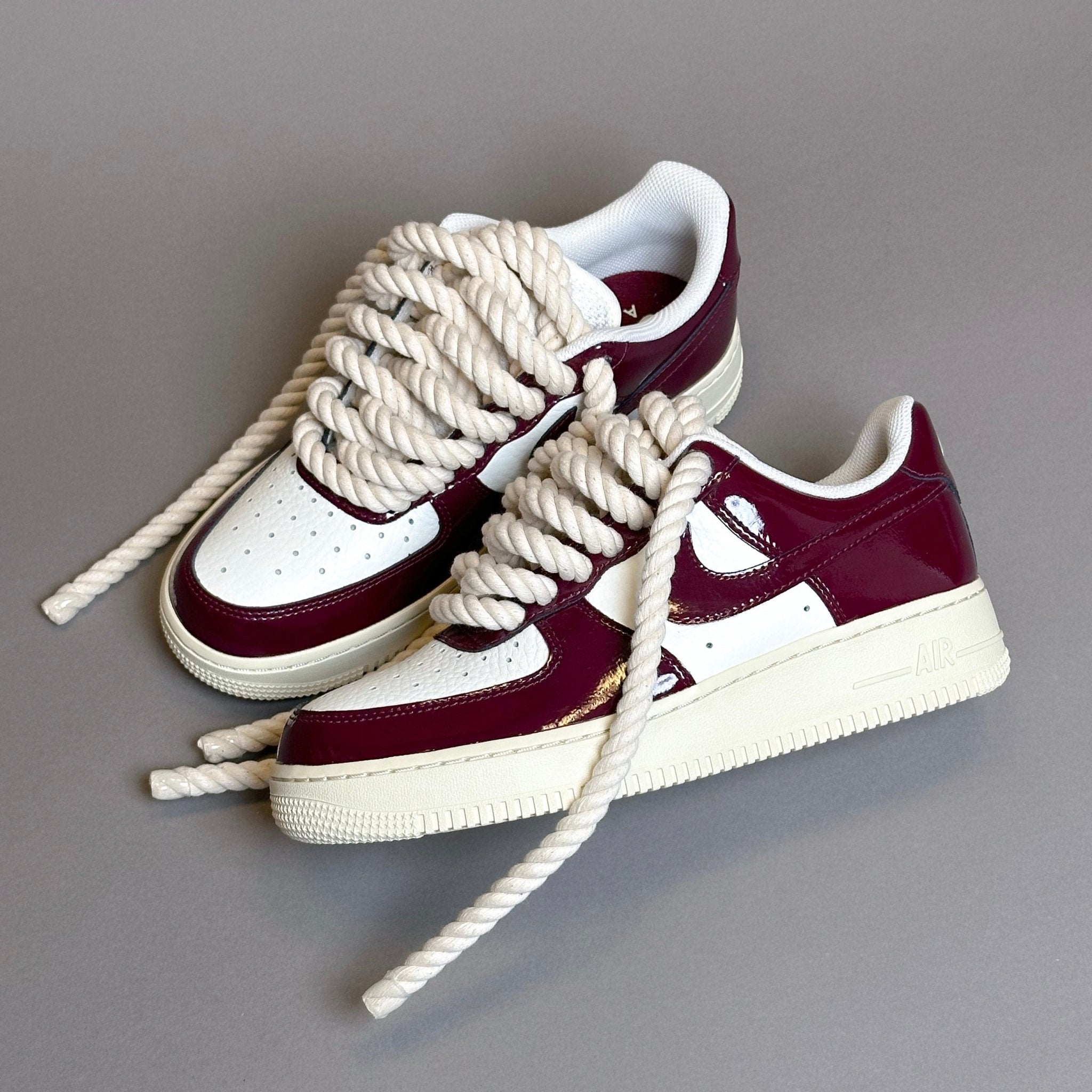 Nike Air Force 1 Patent "Rope Laces Cream" V2 - EV8 Style