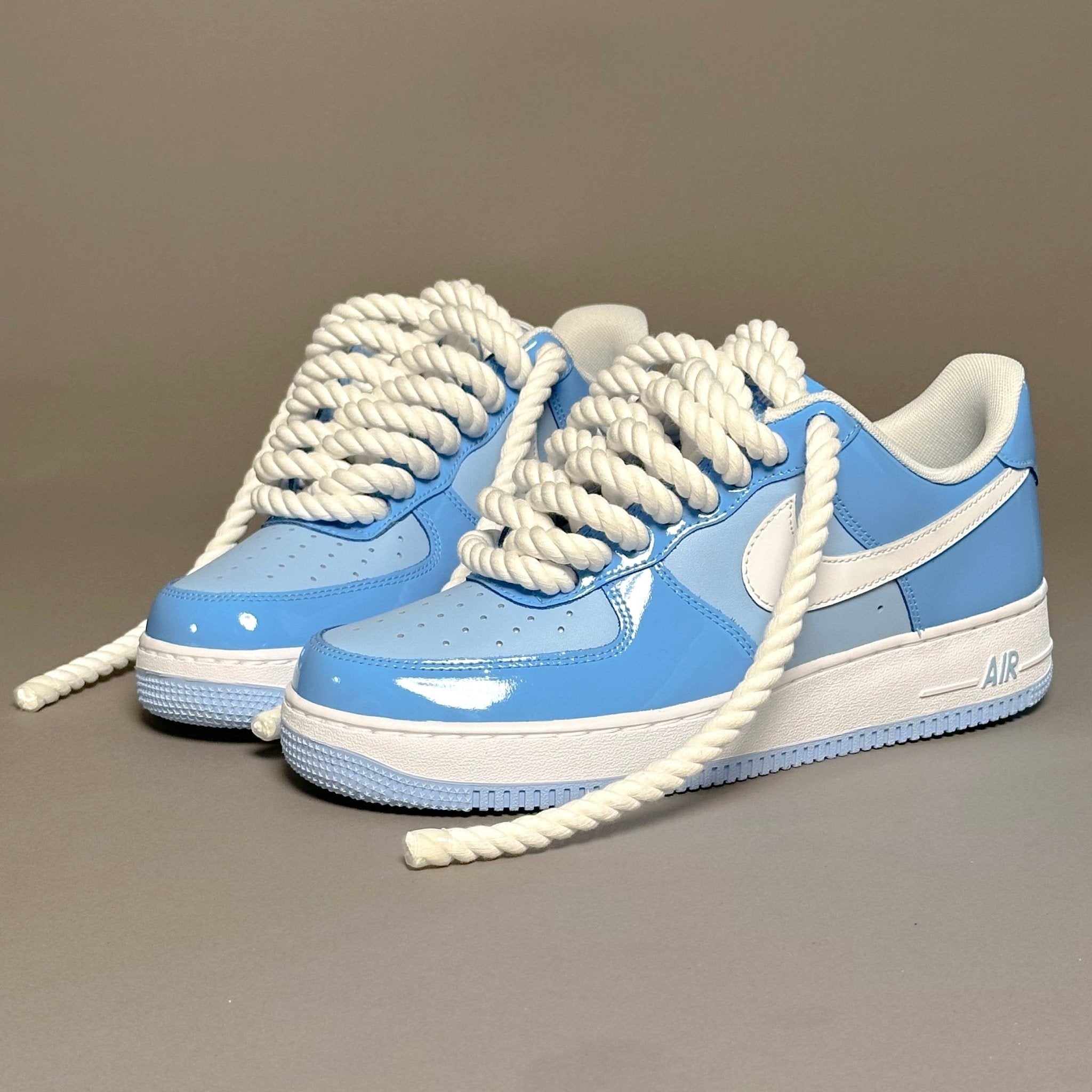 Nike Air Force 1 Patent Sky "Rope Laces White" V2 - EV8 Style