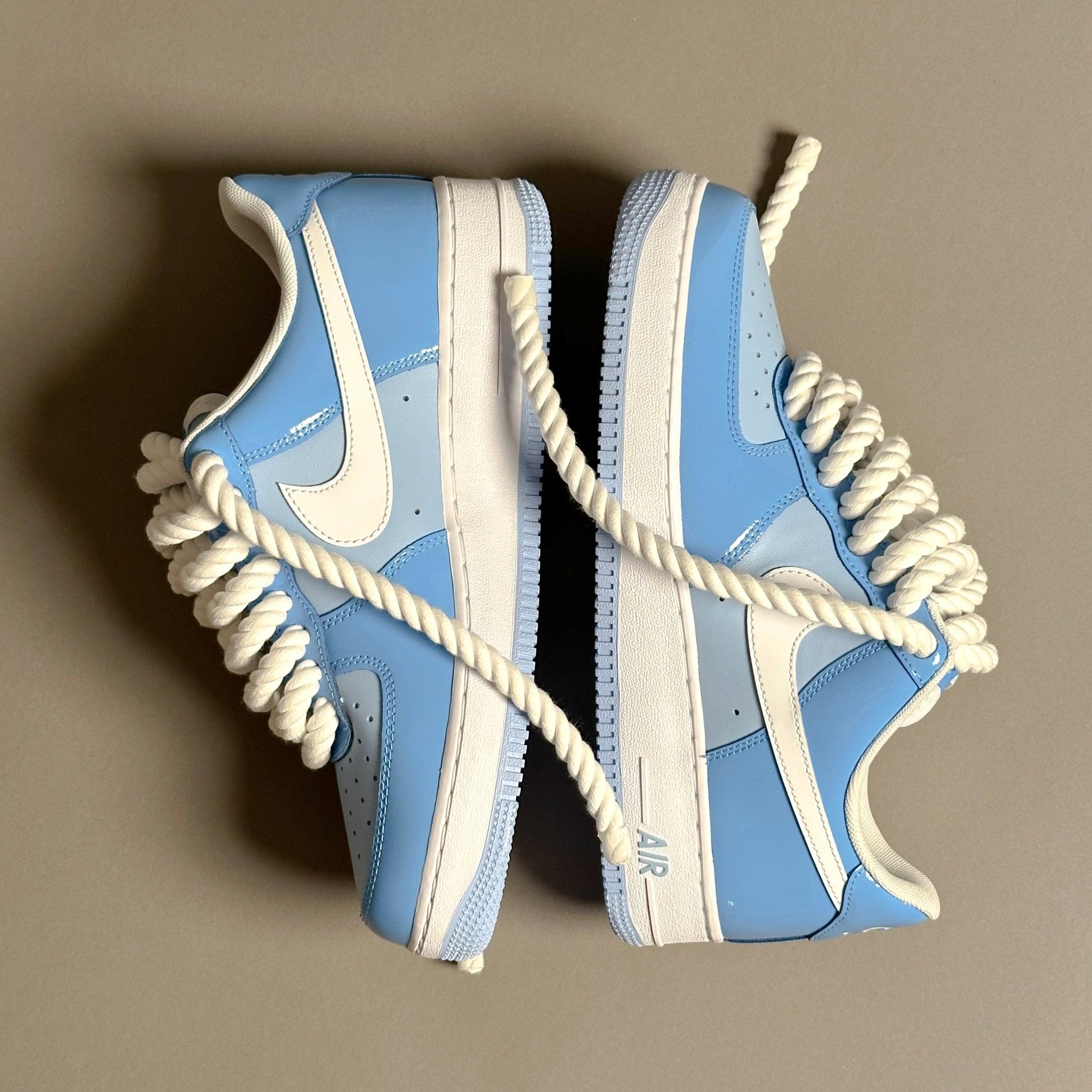 Nike Air Force 1 Patent Sky "Rope Laces White" V2 - EV8 Style