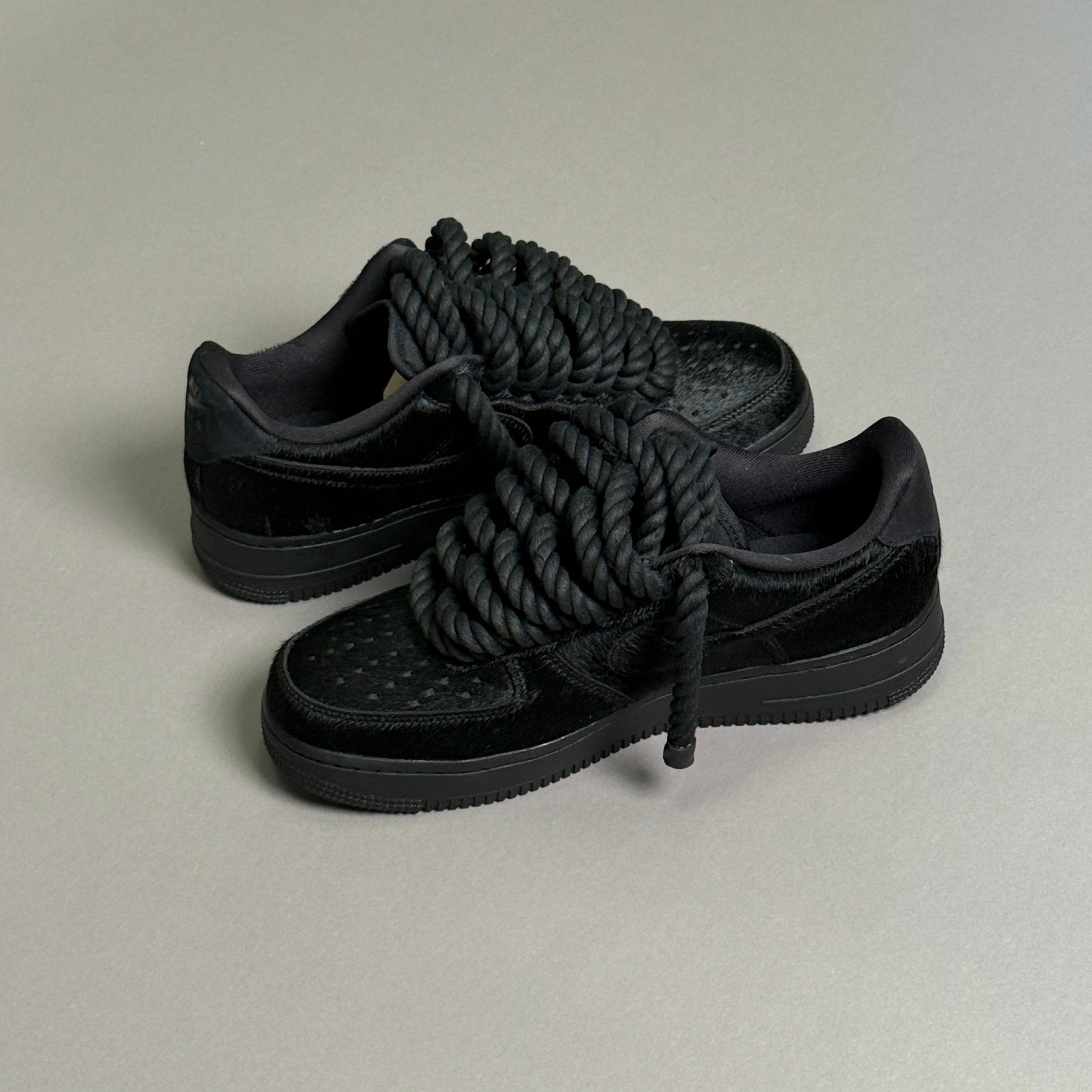 Nike Air Force 1 Pony Hair Black "Rope Laces" V1 - EV8 Style