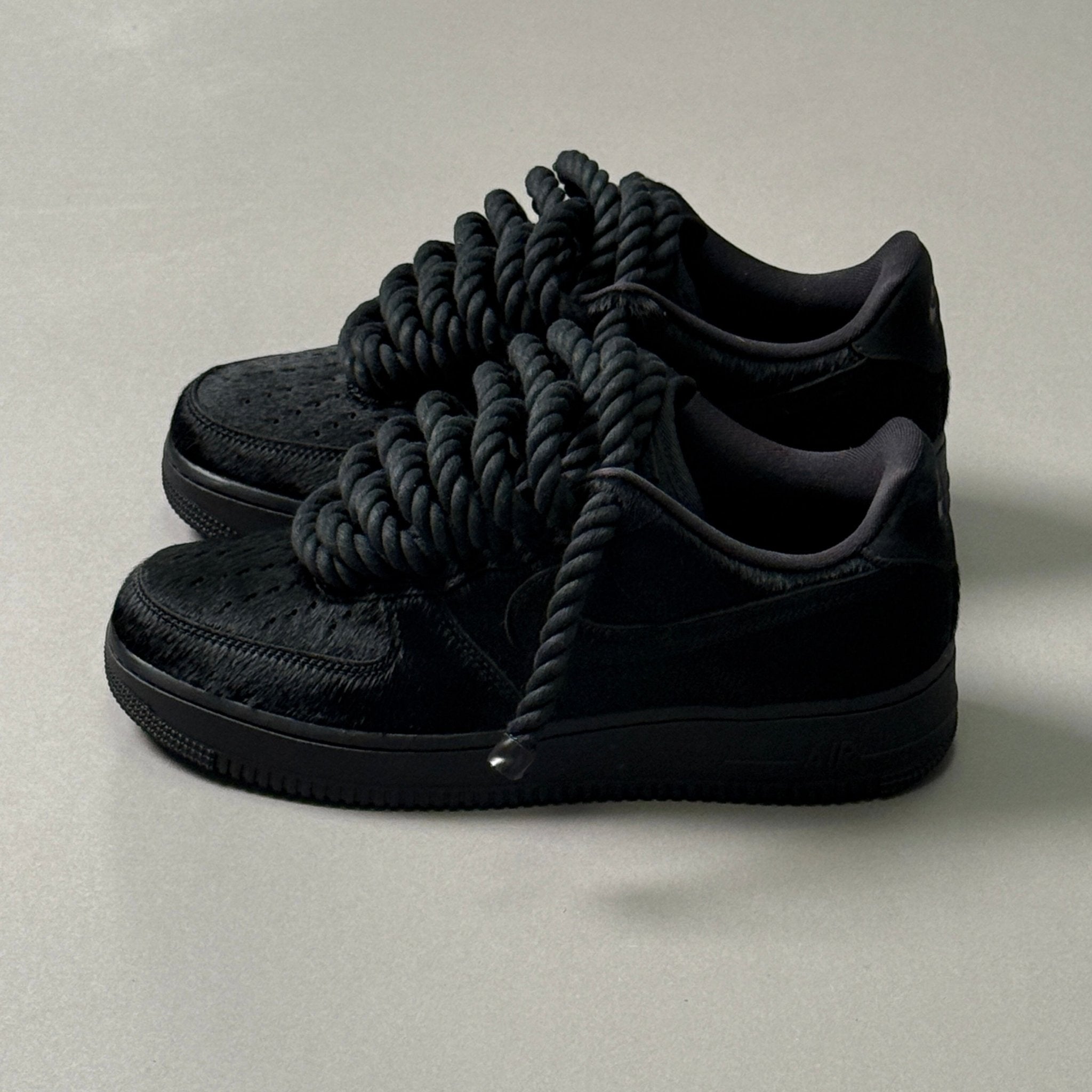 Nike Air Force 1 Pony Hair Black "Rope Laces" V1 - EV8 Style