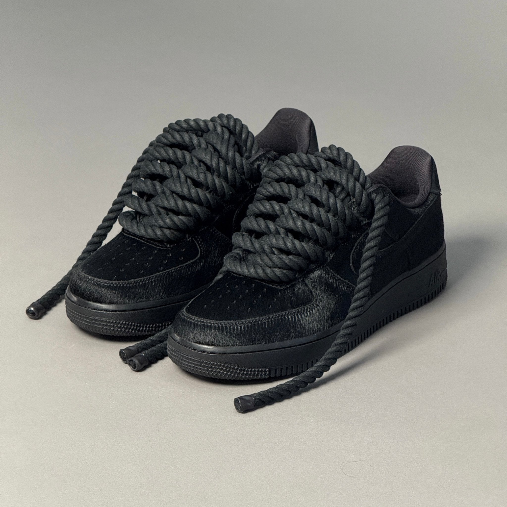 Nike Air Force 1 Pony Hair Black "Rope Laces" V2 - EV8 Style
