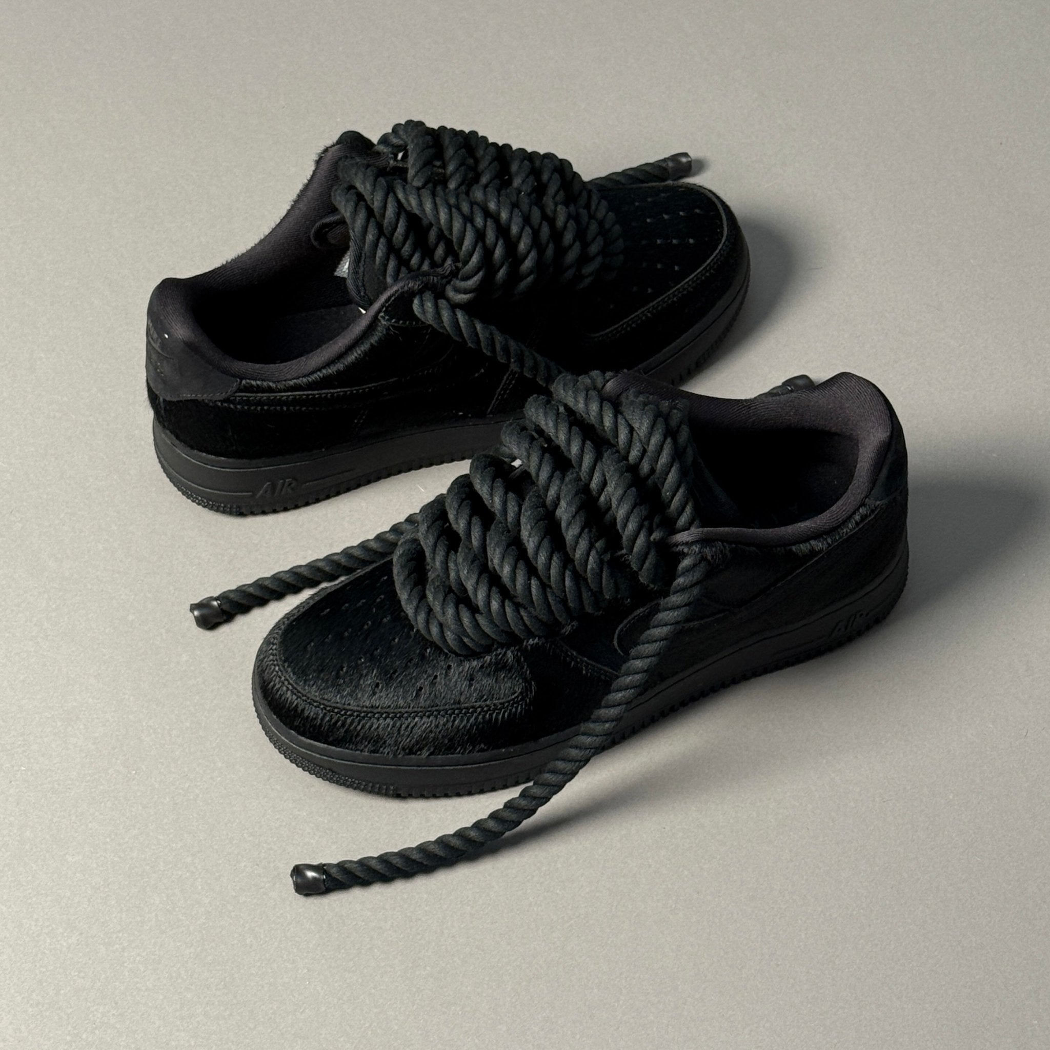 Nike Air Force 1 Pony Hair Black "Rope Laces" V2 - EV8 Style