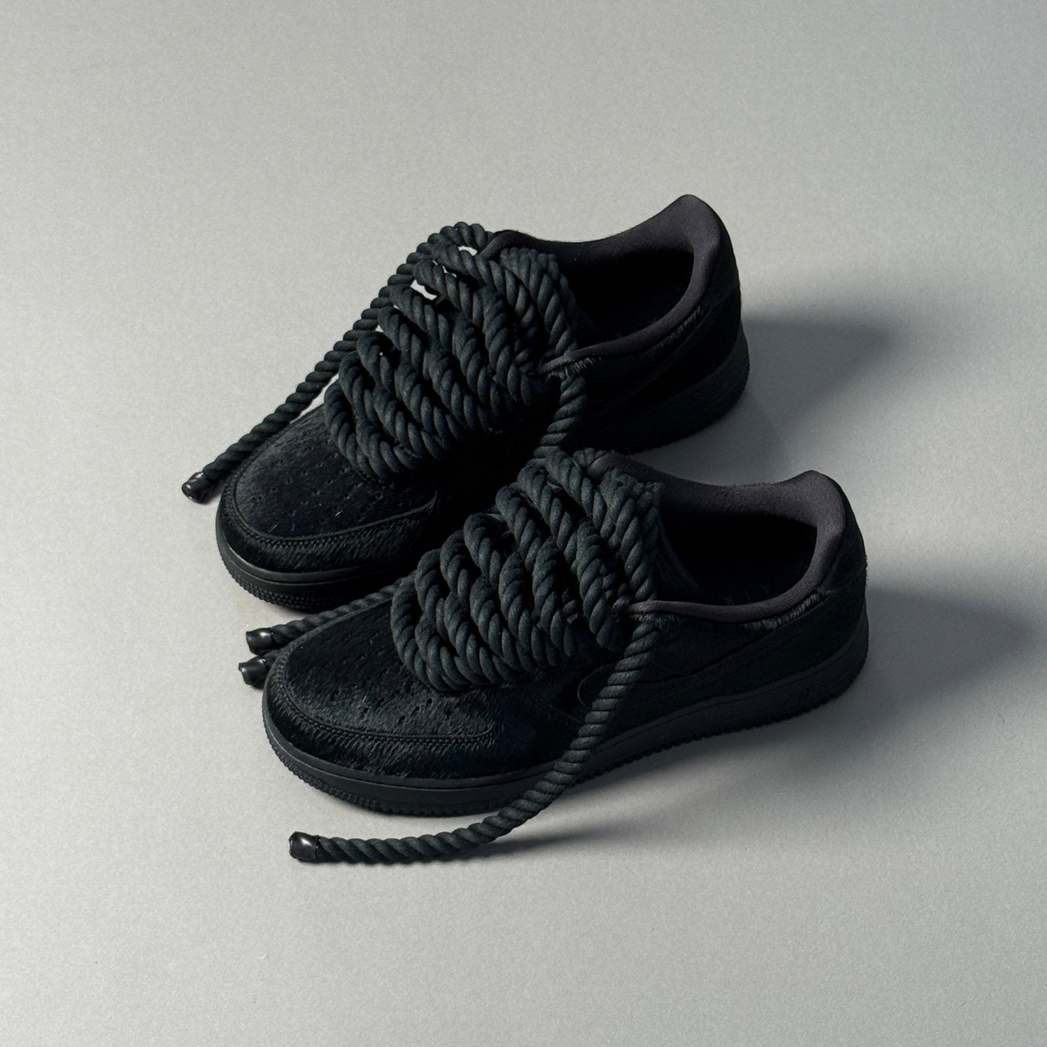 Nike Air Force 1 Pony Hair Black "Rope Laces" V2 - EV8 Style