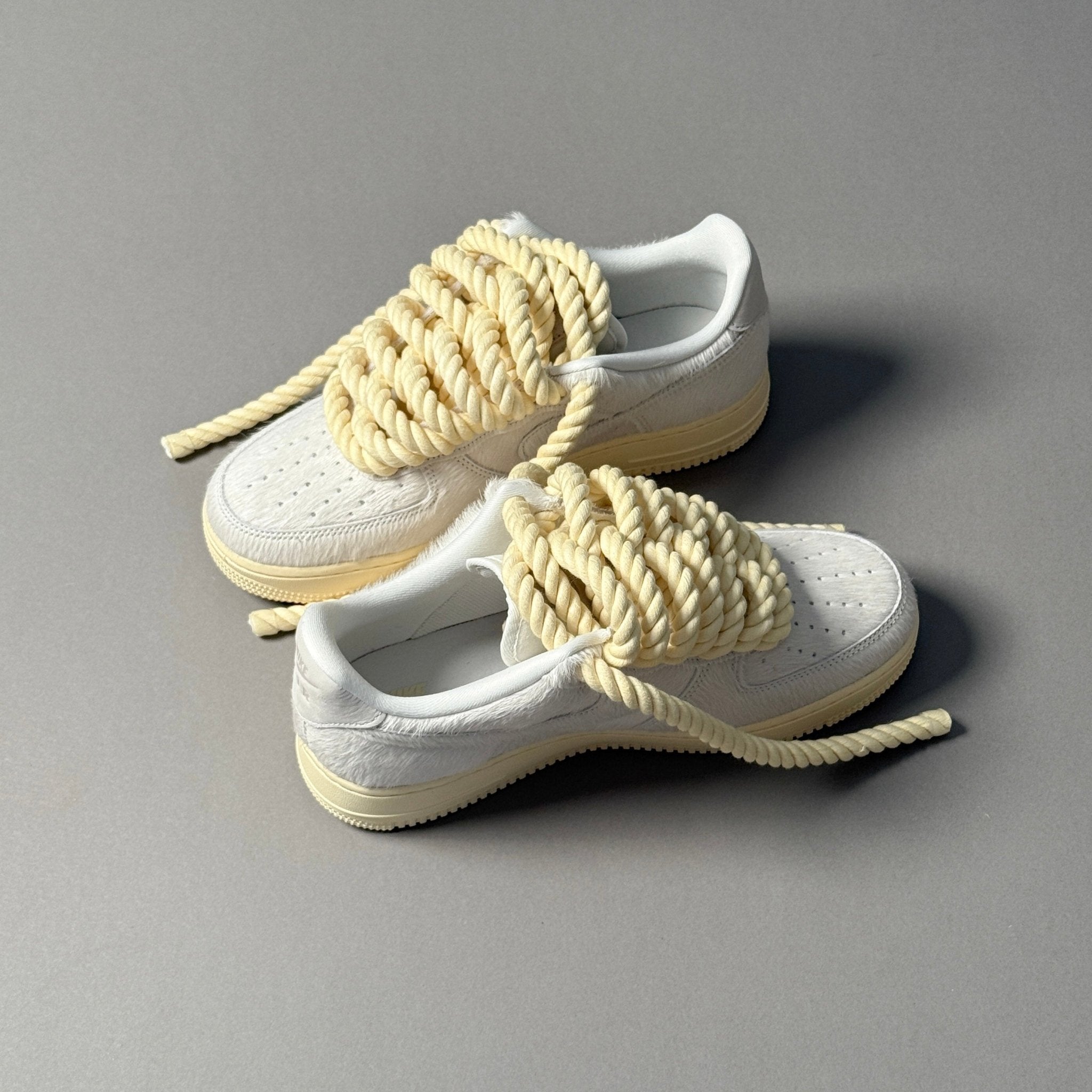 Nike Air Force 1 Pony Hair White "Rope Laces" V2 - EV8 Style