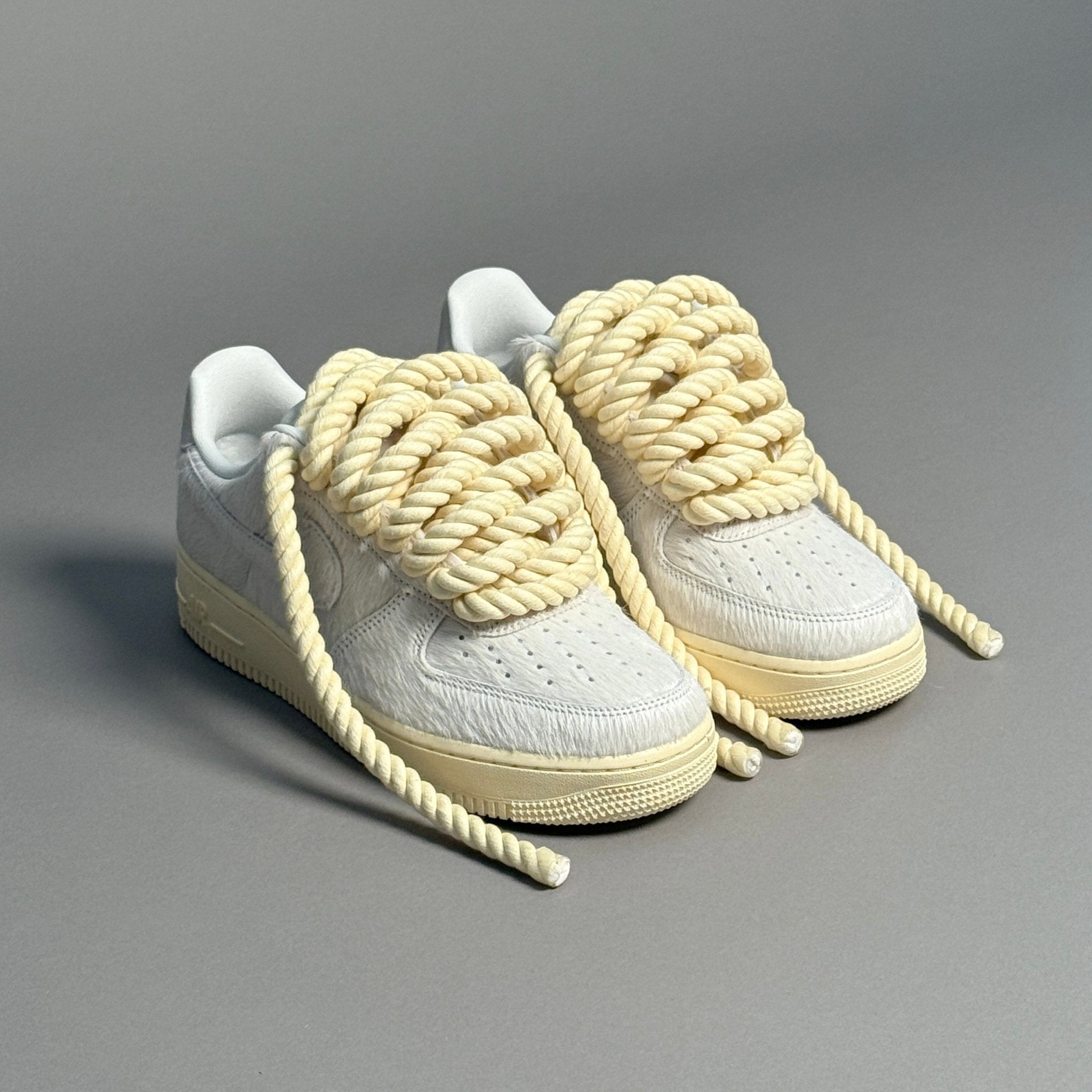 Nike Air Force 1 Pony Hair White "Rope Laces" V2 - EV8 Style