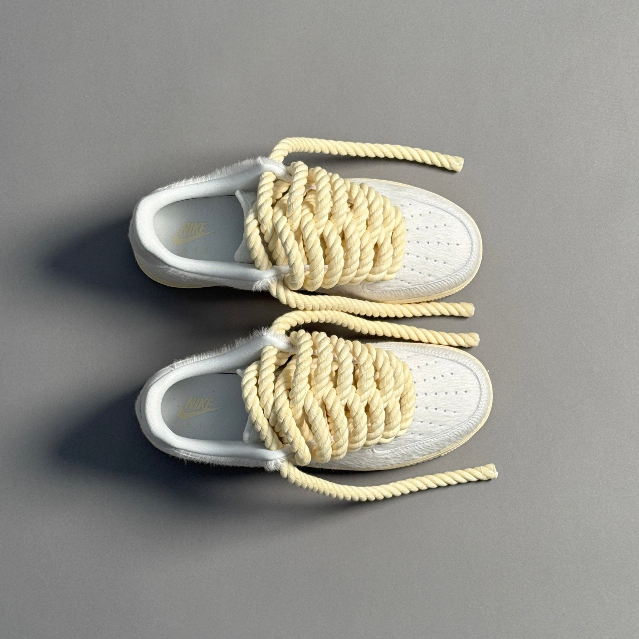 Nike Air Force 1 Pony Hair White "Rope Laces" V2 - EV8 Style
