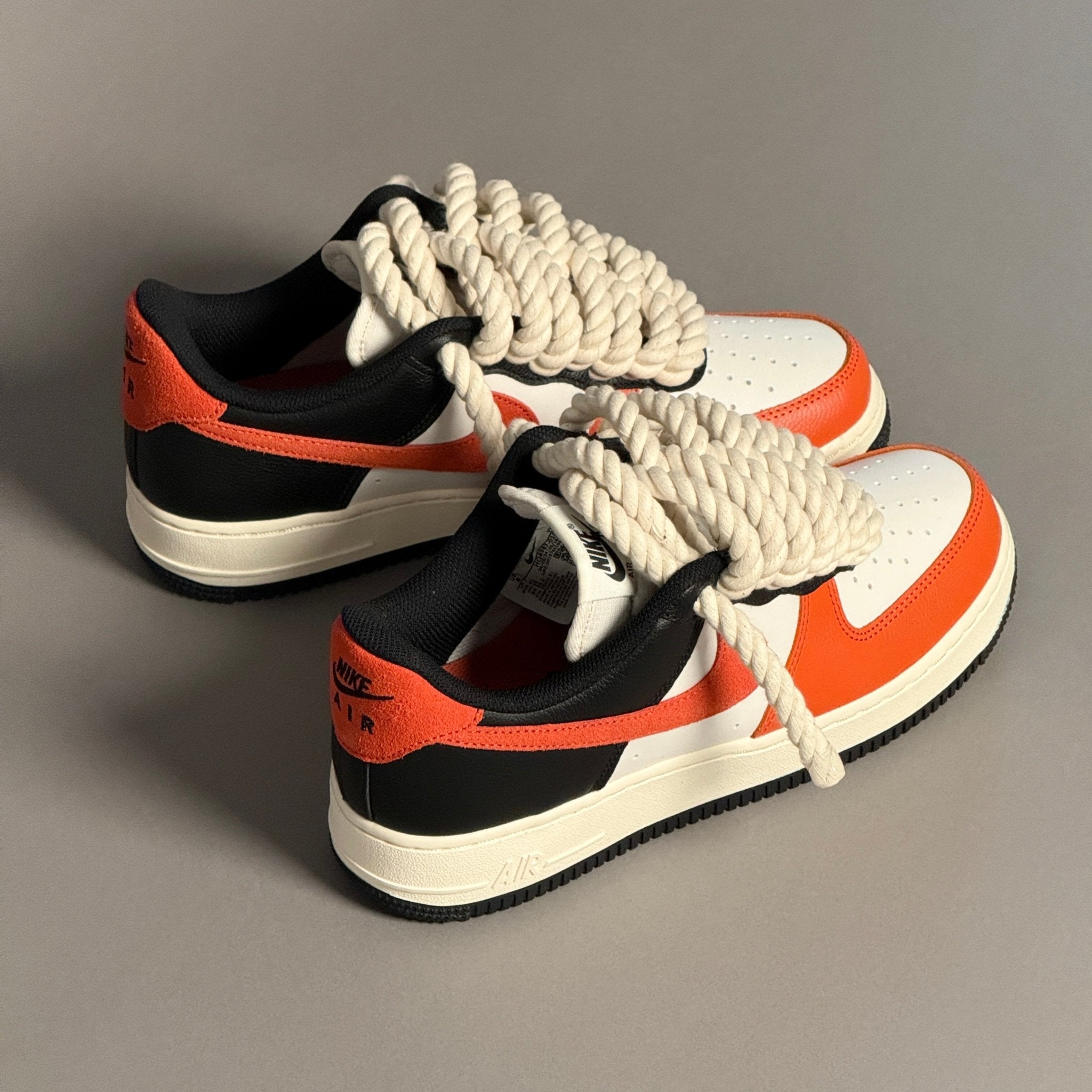 Nike Air Force 1 Pumpkin "Rope Laces Beige" V1 - EV8 Style