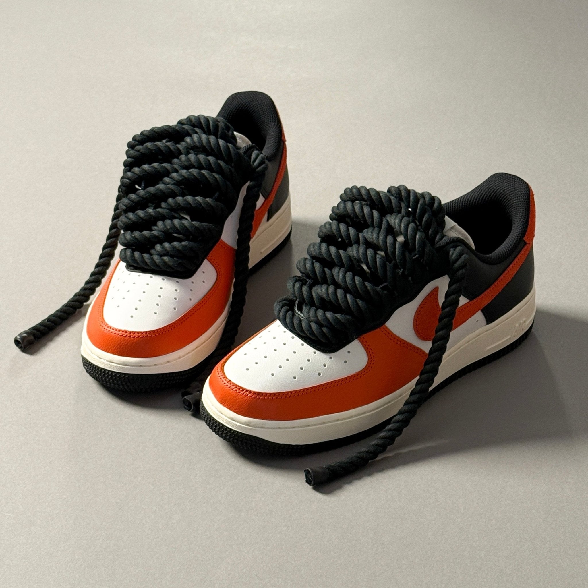Nike Air Force 1 Pumpkin "Rope Laces Black" V2 - EV8 Style
