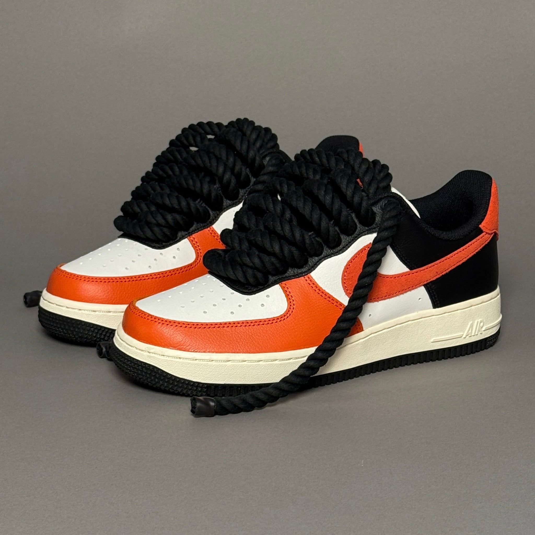 Nike Air Force 1 Pumpkin "Rope Laces Black" V2 - EV8 Style