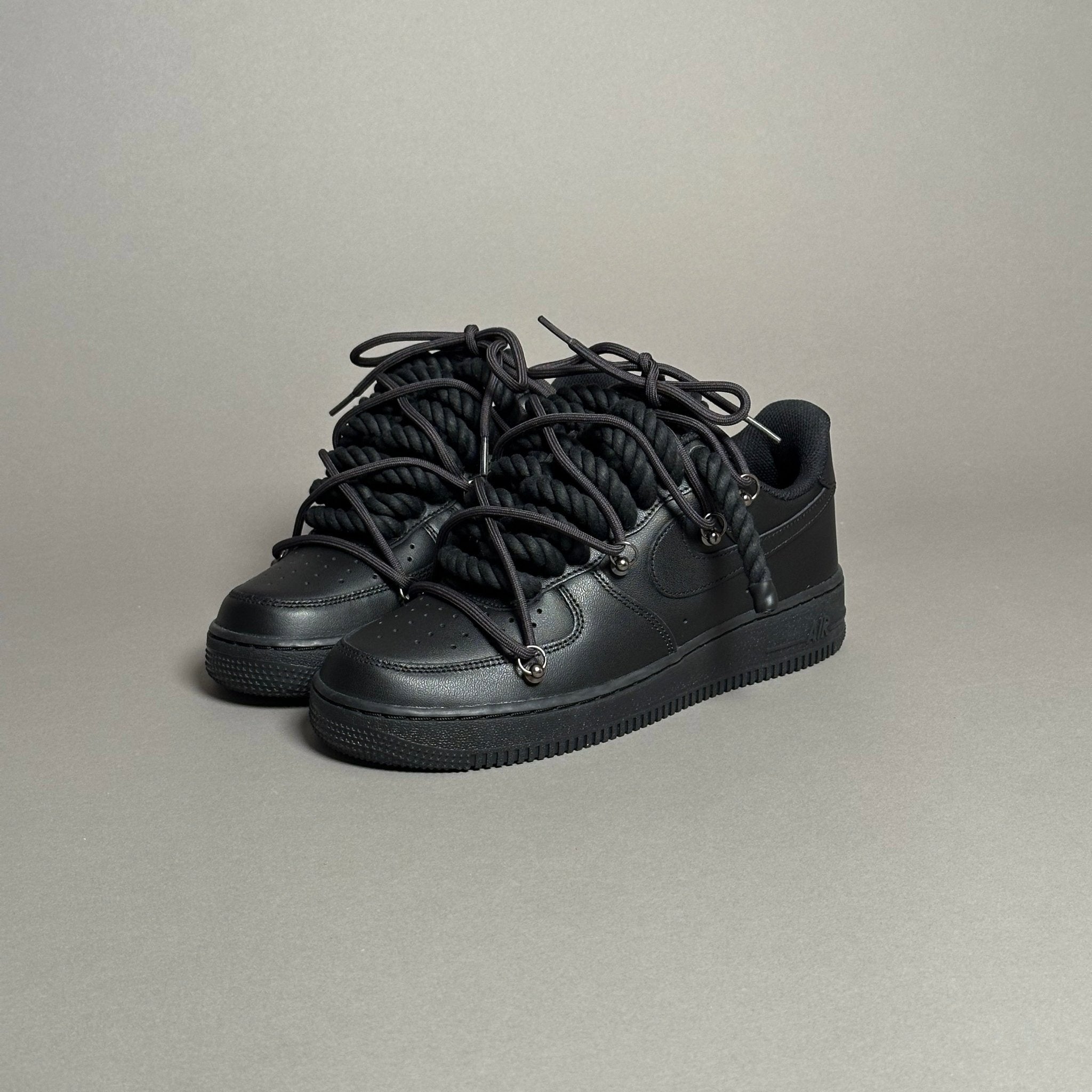 Nike Air Force 1 “Rope Laces Black” Triple Black V1 - EV8 Style