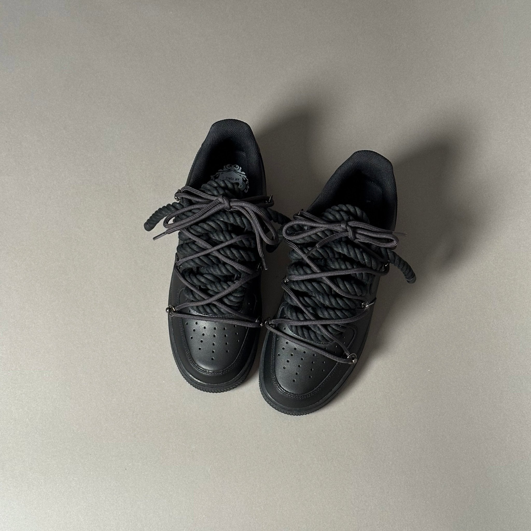 Nike Air Force 1 “Rope Laces Black” Triple Black V1 - EV8 Style