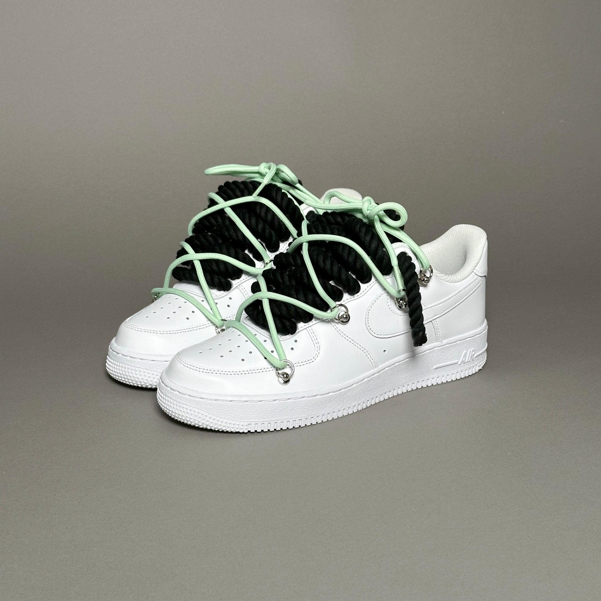 Nike Air Force 1 “Rope Laces Black” Triple Mint V1 - EV8 Style