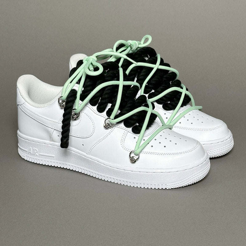Nike Air Force 1 “Rope Laces Black” Triple Mint V1 - EV8 Style