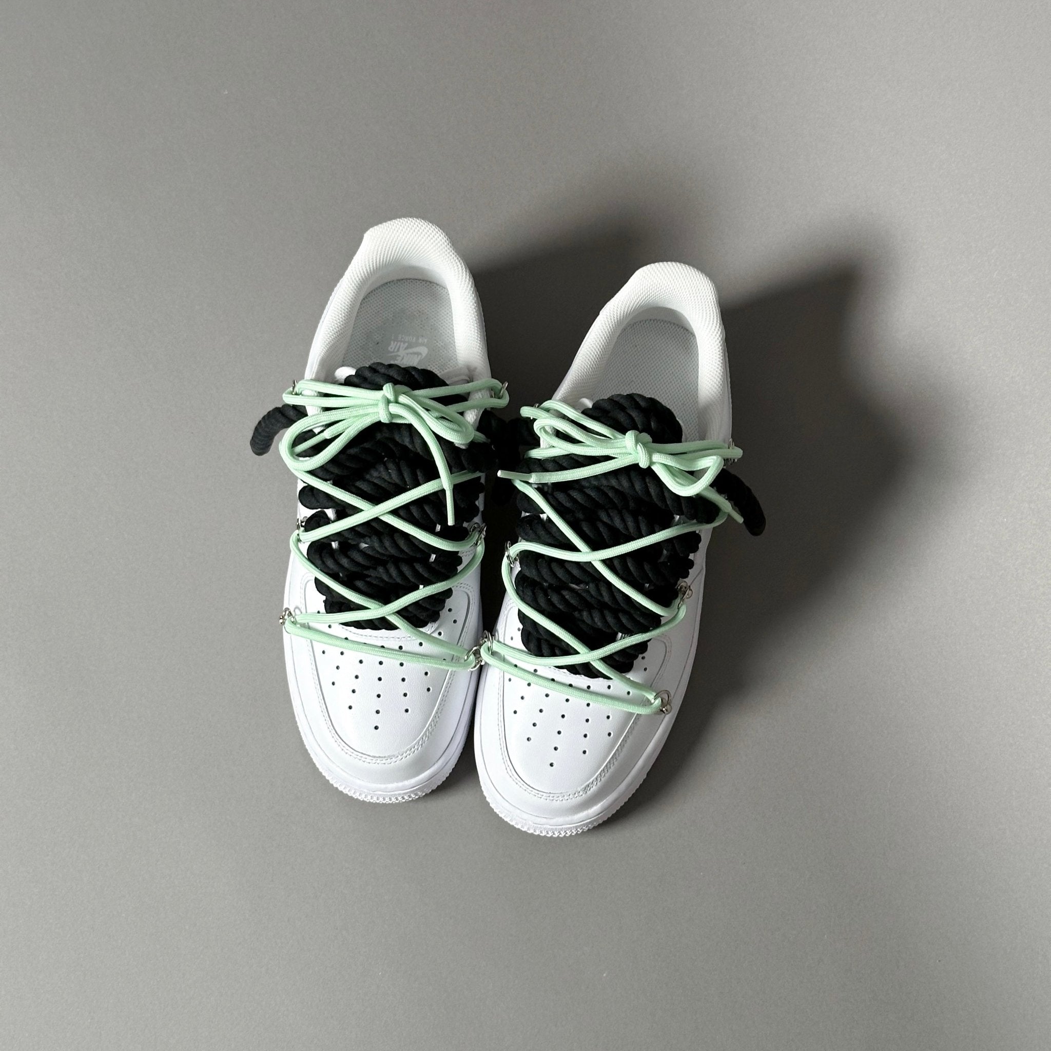Nike Air Force 1 “Rope Laces Black” Triple Mint V1 - EV8 Style