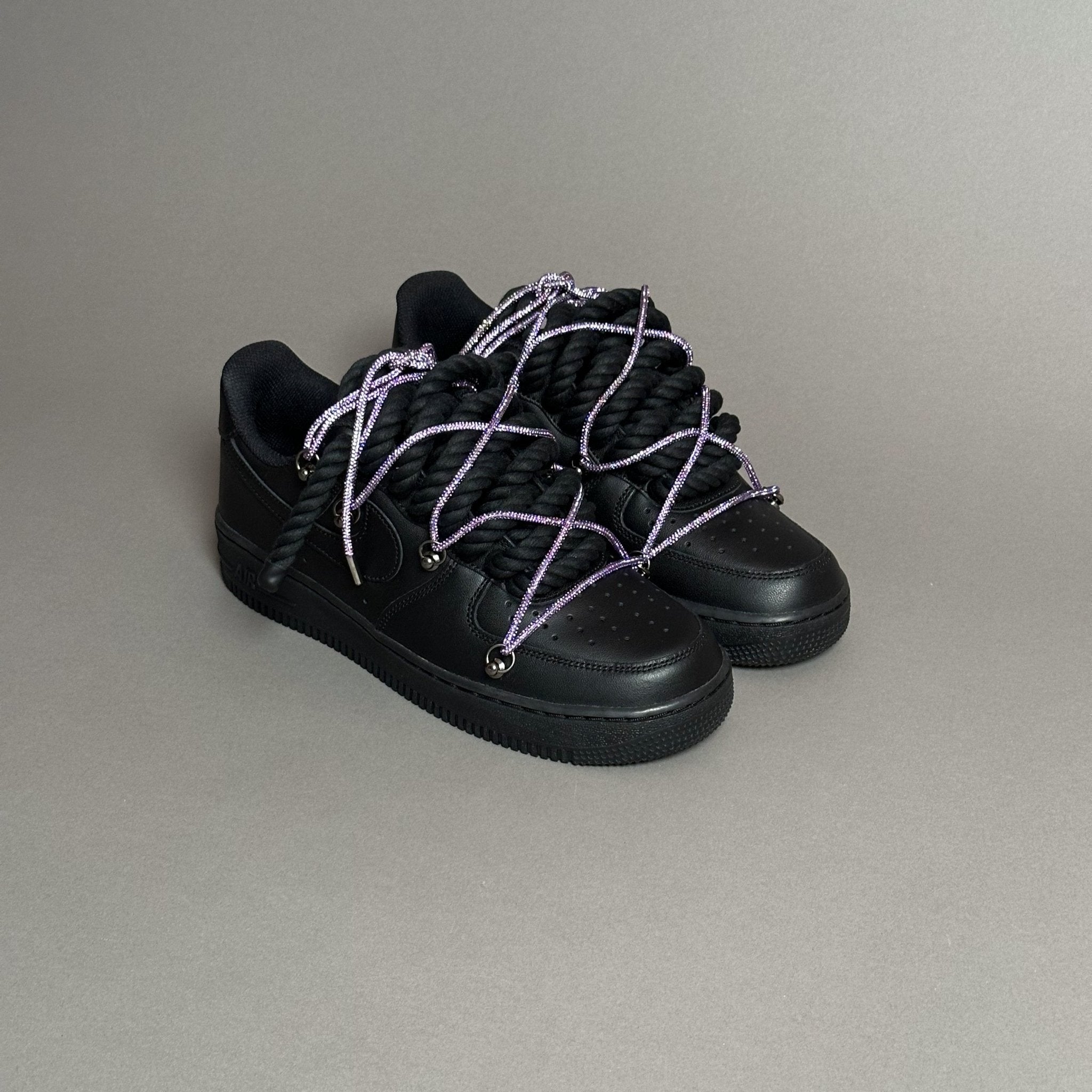 Nike Air Force 1 “Rope Laces Black" Triple Swarovski Purple V1 - EV8 Style