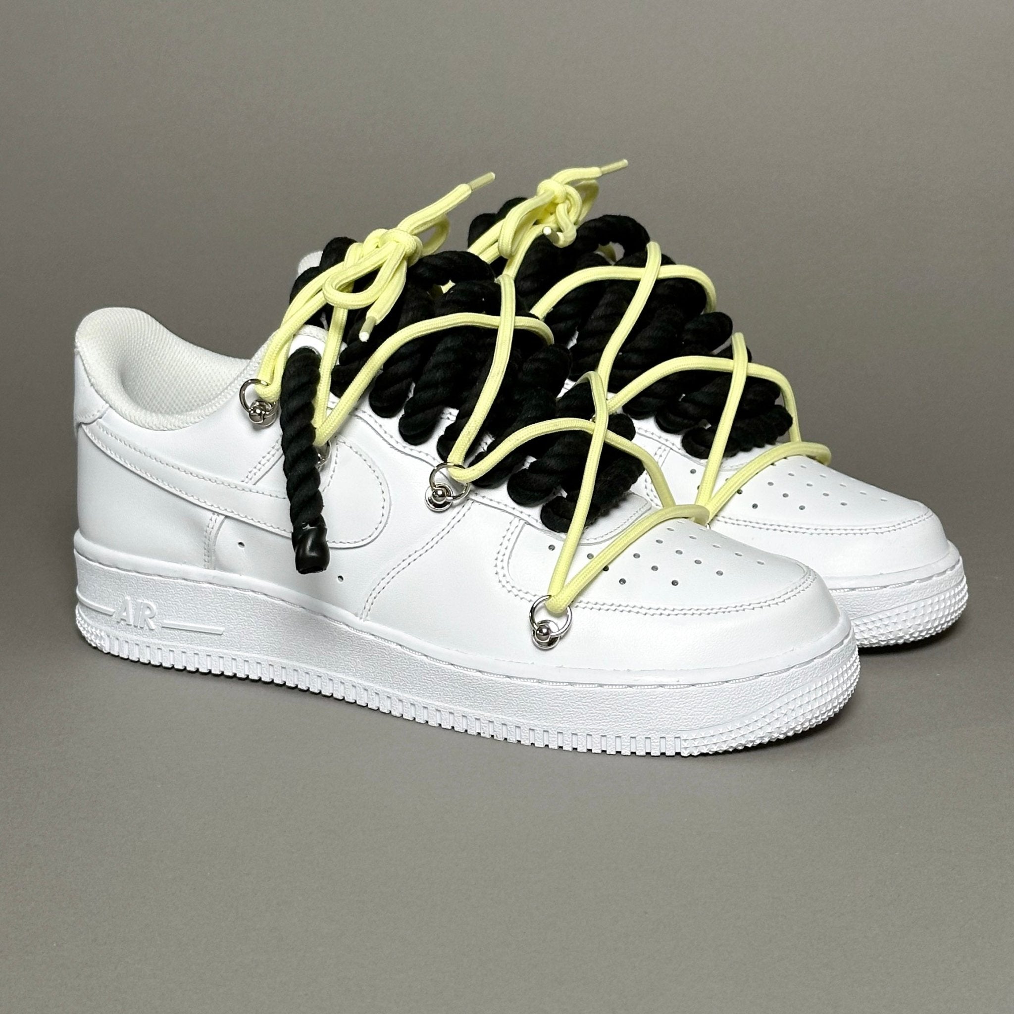 Nike Air Force 1 “Rope Laces Black” Triple Yellow V1 - EV8 Style
