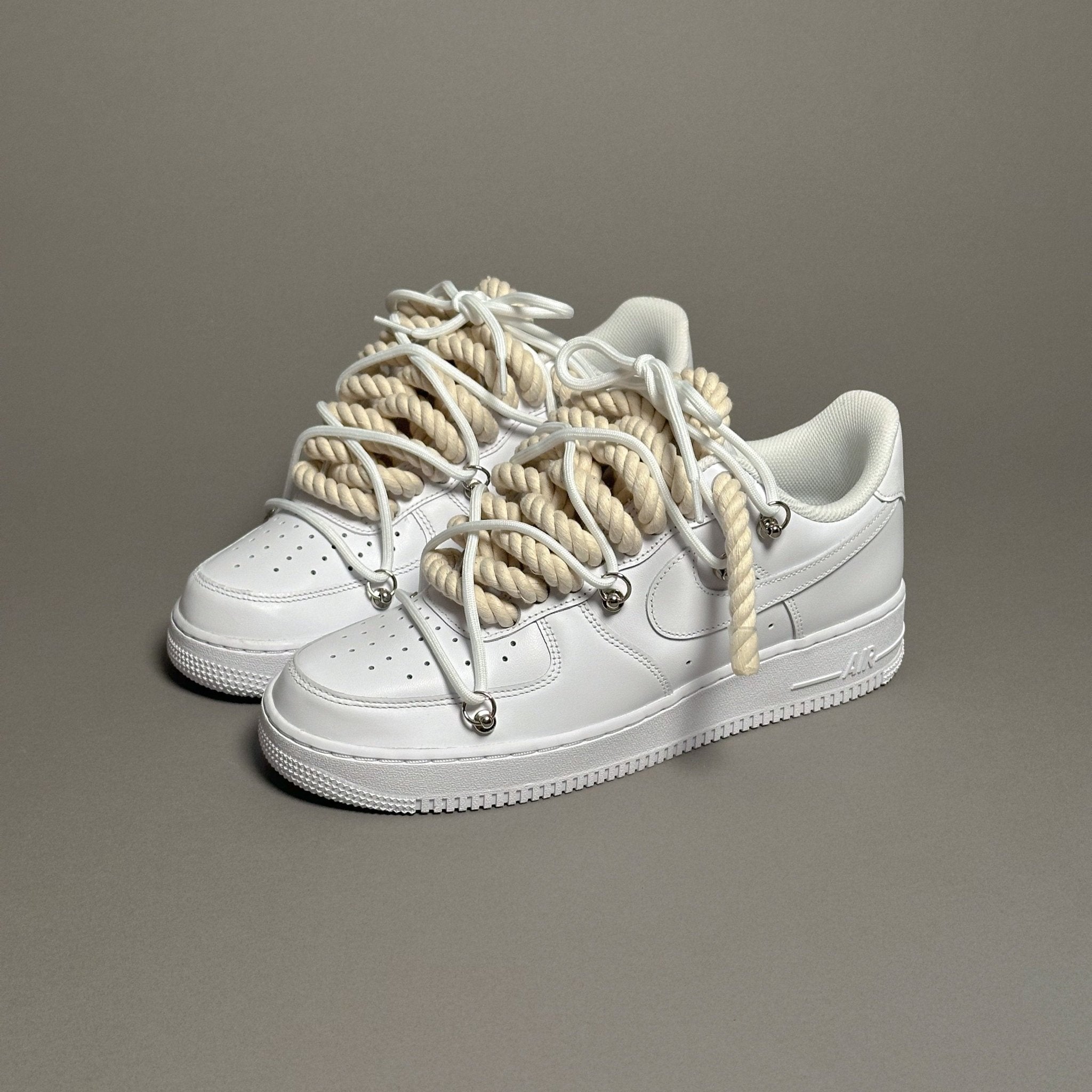 Nike Air Force 1 “Rope Laces Cream" Triple White - EV8 Style