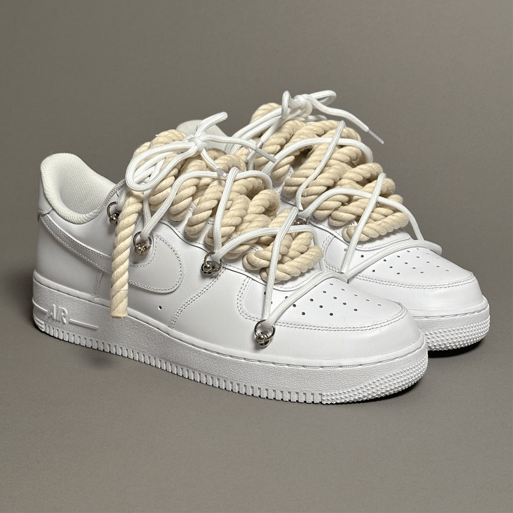 Nike Air Force 1 “Rope Laces Cream" Triple White - EV8 Style
