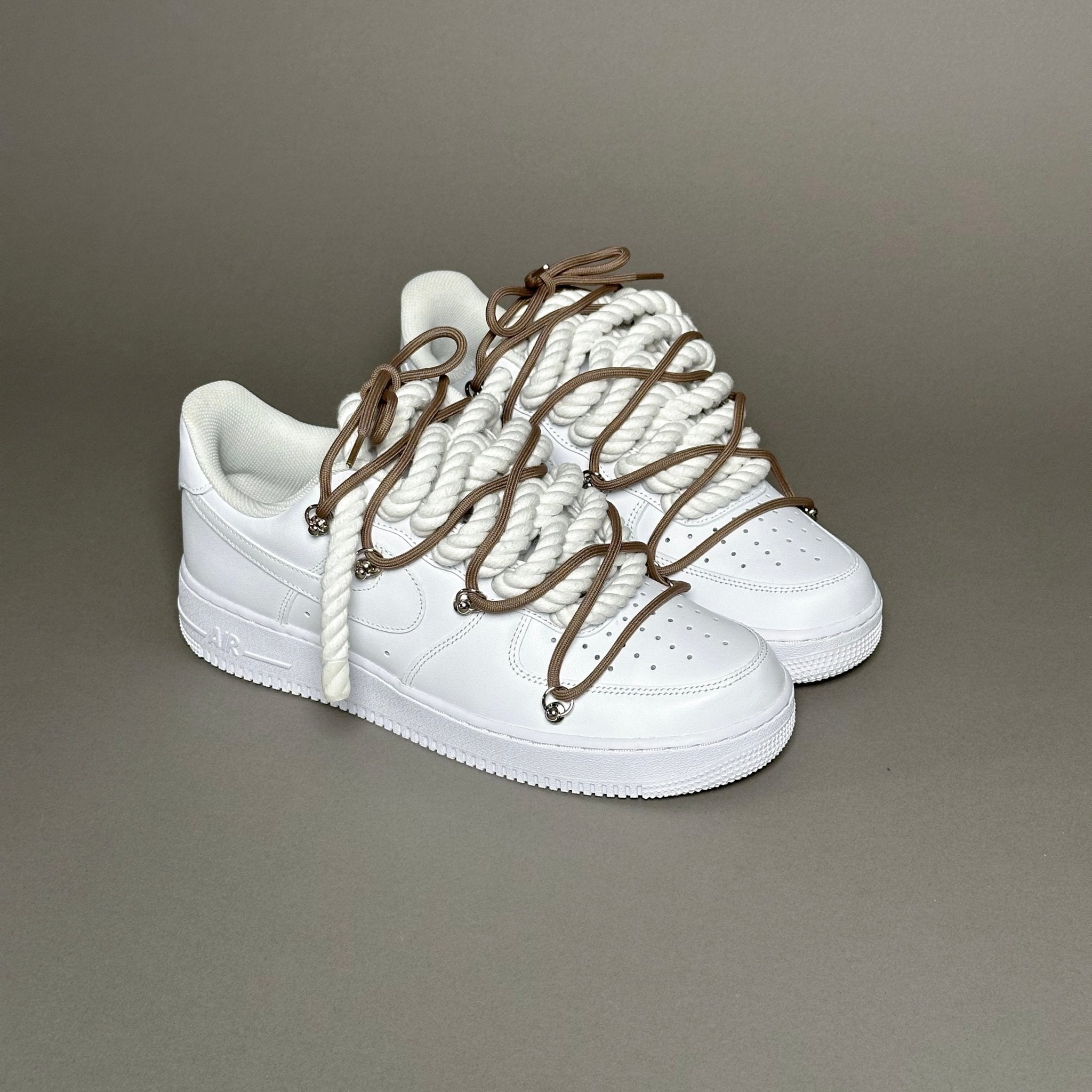 Nike Air Force 1 “Rope Laces White” Triple Brown V1 - EV8 Style