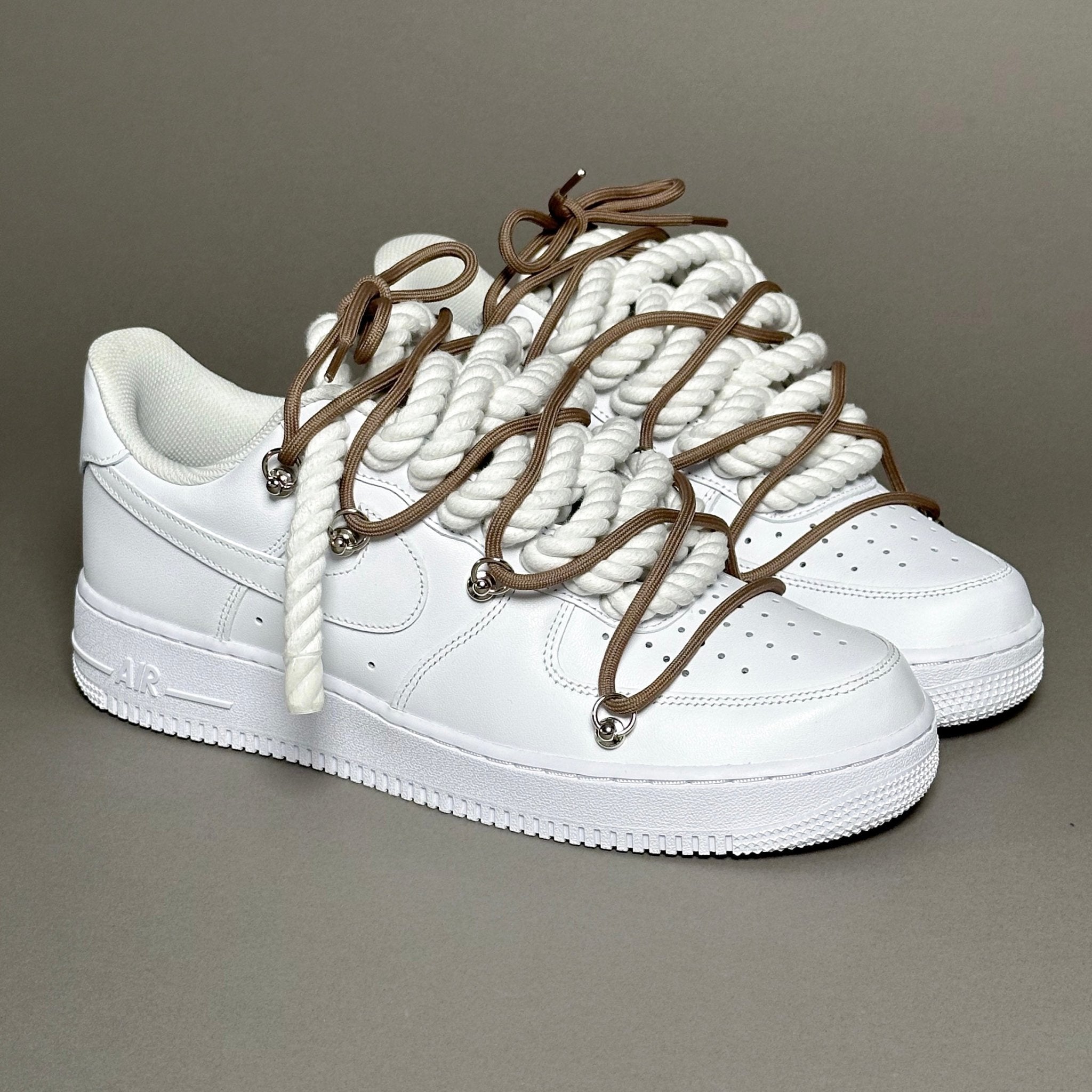 Nike Air Force 1 “Rope Laces White” Triple Brown V1 - EV8 Style